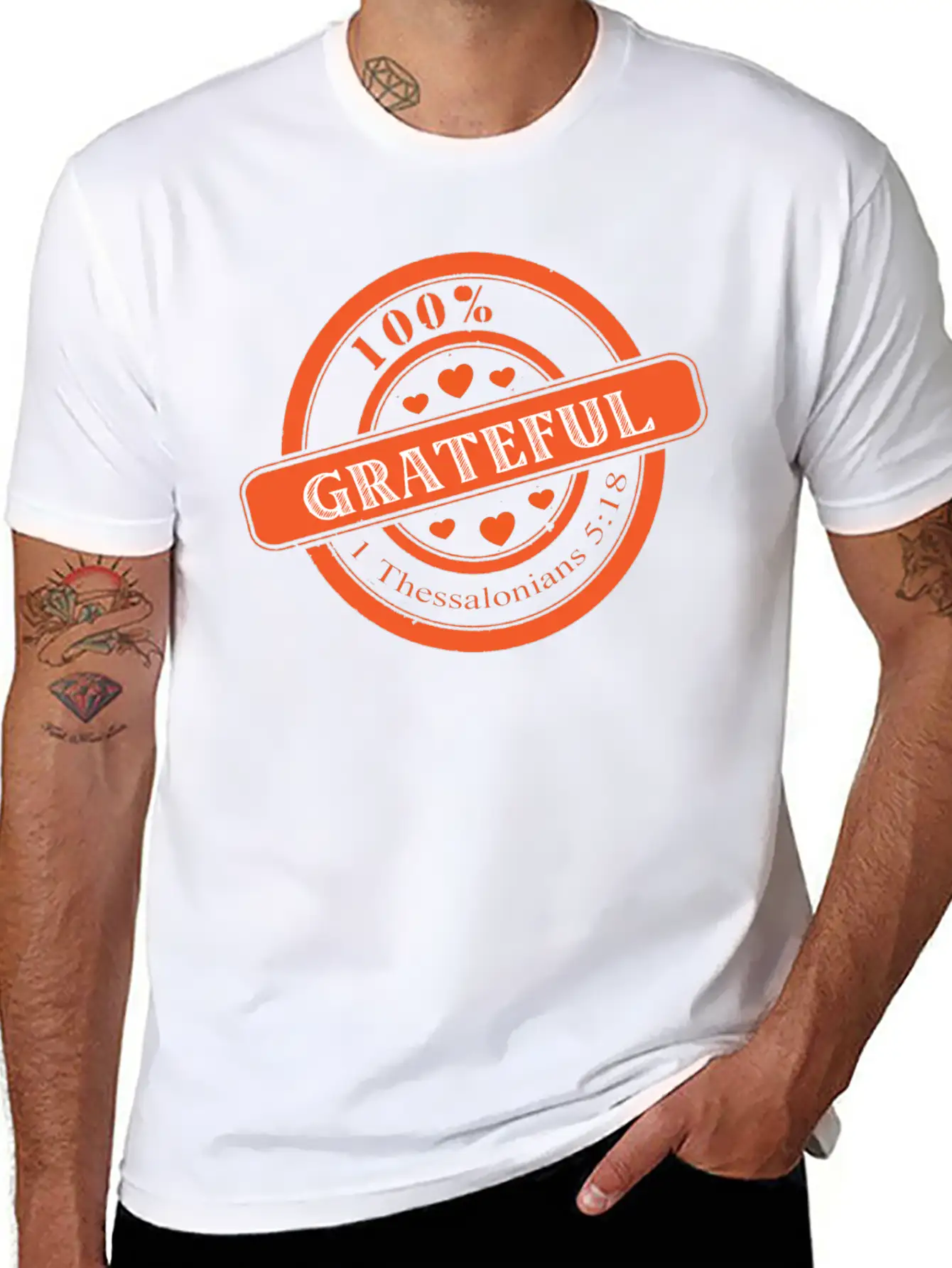 Sealed 100% Grateful -1 Thessalonians 5:18 Stylish Everyday T-Shirt – Unisex Basic Cotton Tee