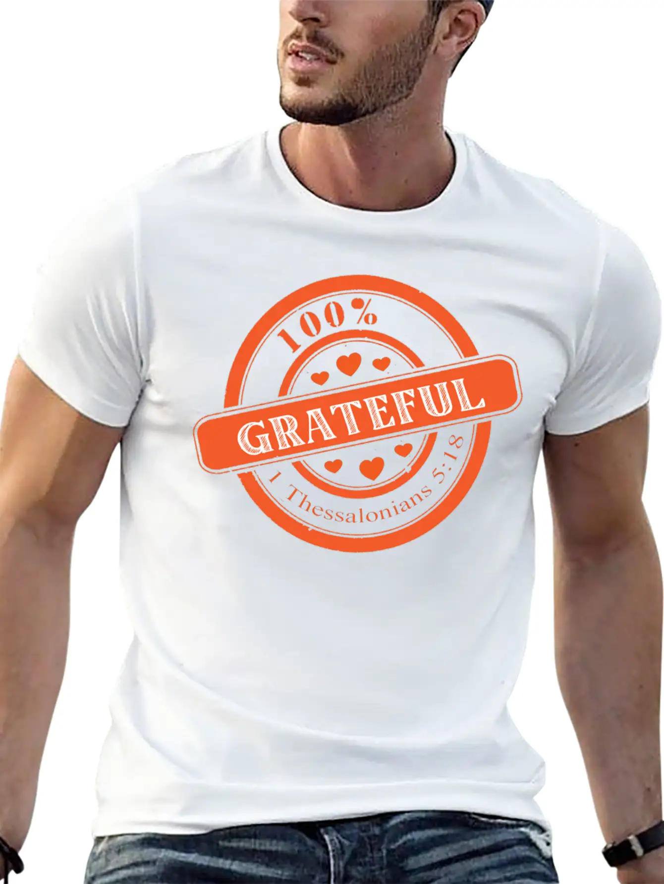 Sealed 100% Grateful -1 Thessalonians 5:18 Stylish Everyday T-Shirt – Unisex Basic Cotton Tee