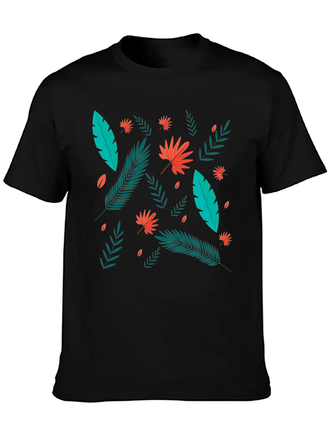 Seamless Leaf Pattened Design For Nature Modern Fit Casual T-Shirt ��� Clean And Versatile Design