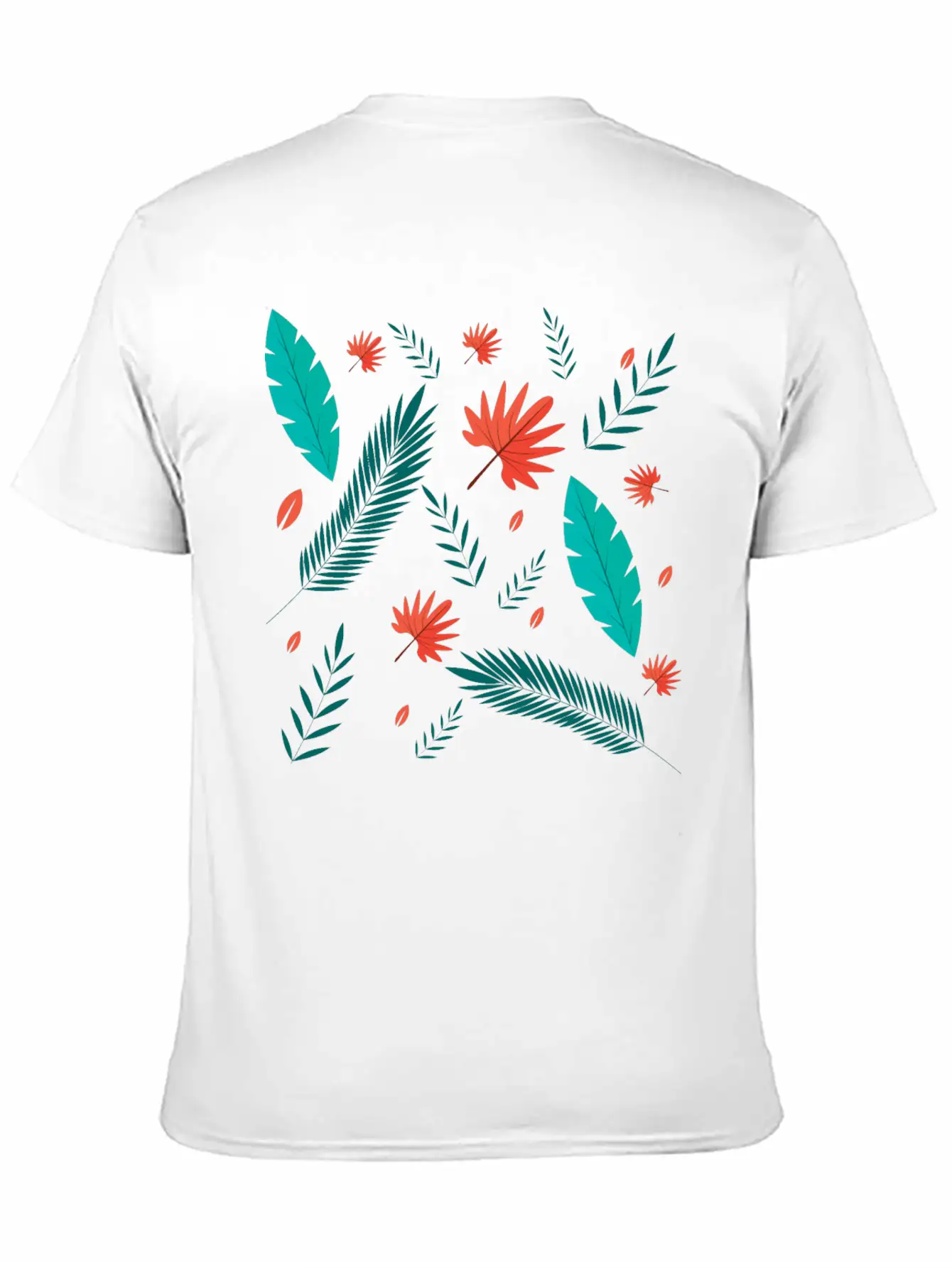 Seamless Leaf Pattened Design For Nature Modern Fit Casual T-Shirt ��� Clean And Versatile Design