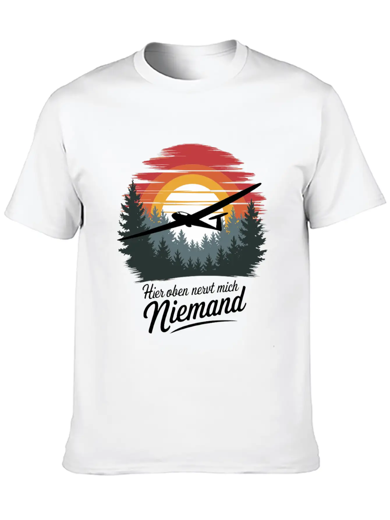 Segelflieger Serenity Hier Oben Nervt Mich Niemand Unisex Casual T-Shirt – Clean Design For Daily Comfort