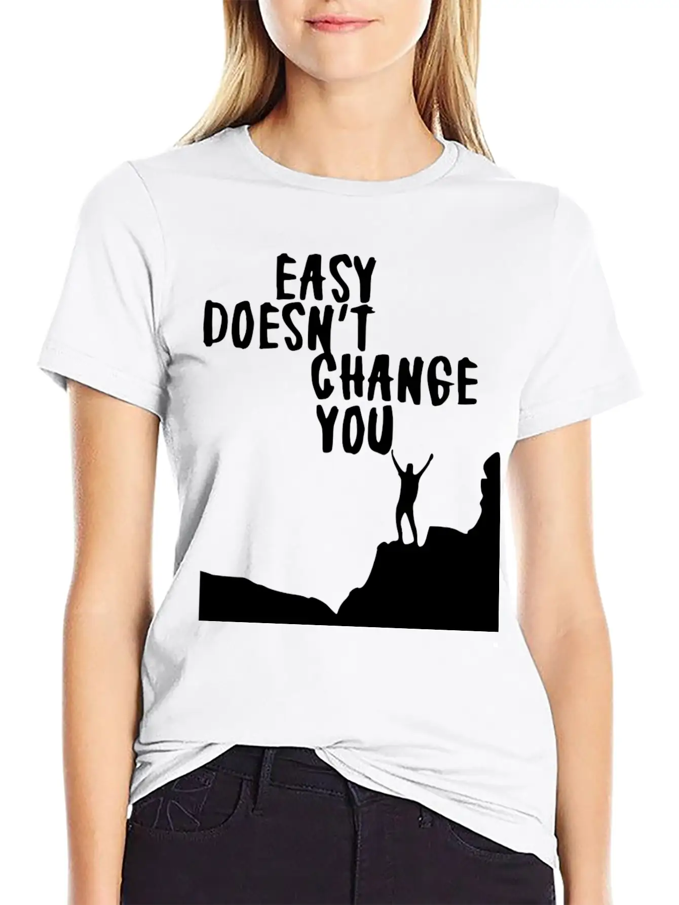 Self Mastery Black Lightweight Cotton T-Shirt – Daily Comfort Graphic Shirt