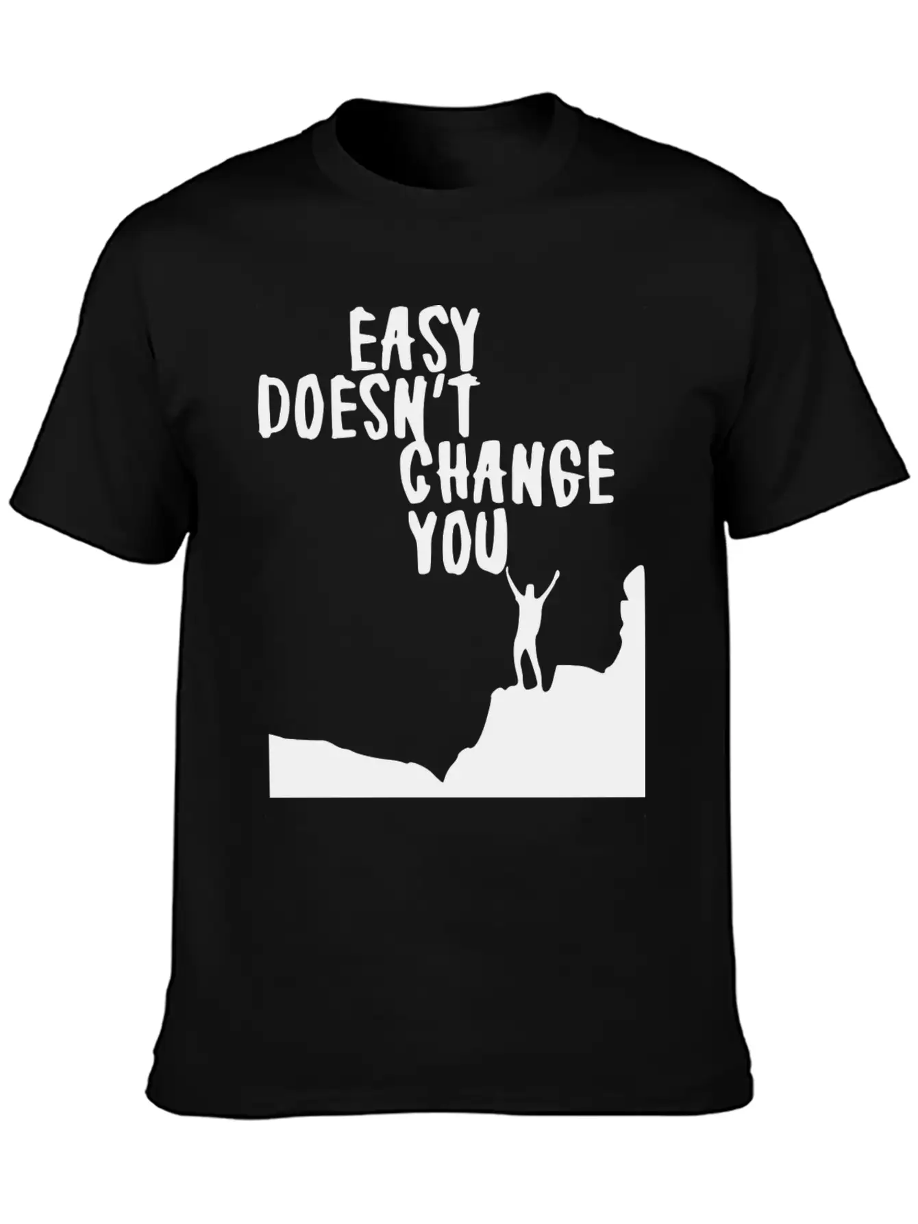 Self Mastery Black Lightweight Cotton T-Shirt – Daily Comfort Graphic Shirt