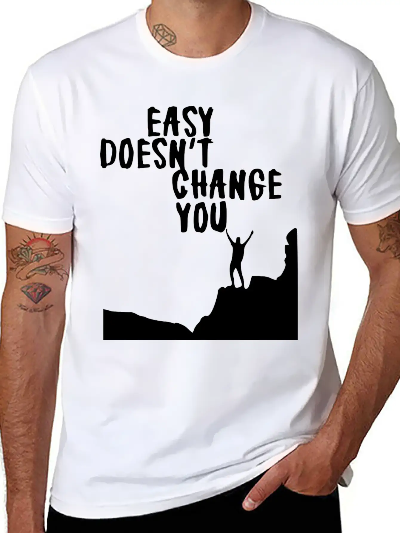 Self Mastery Black Lightweight Cotton T-Shirt – Daily Comfort Graphic Shirt