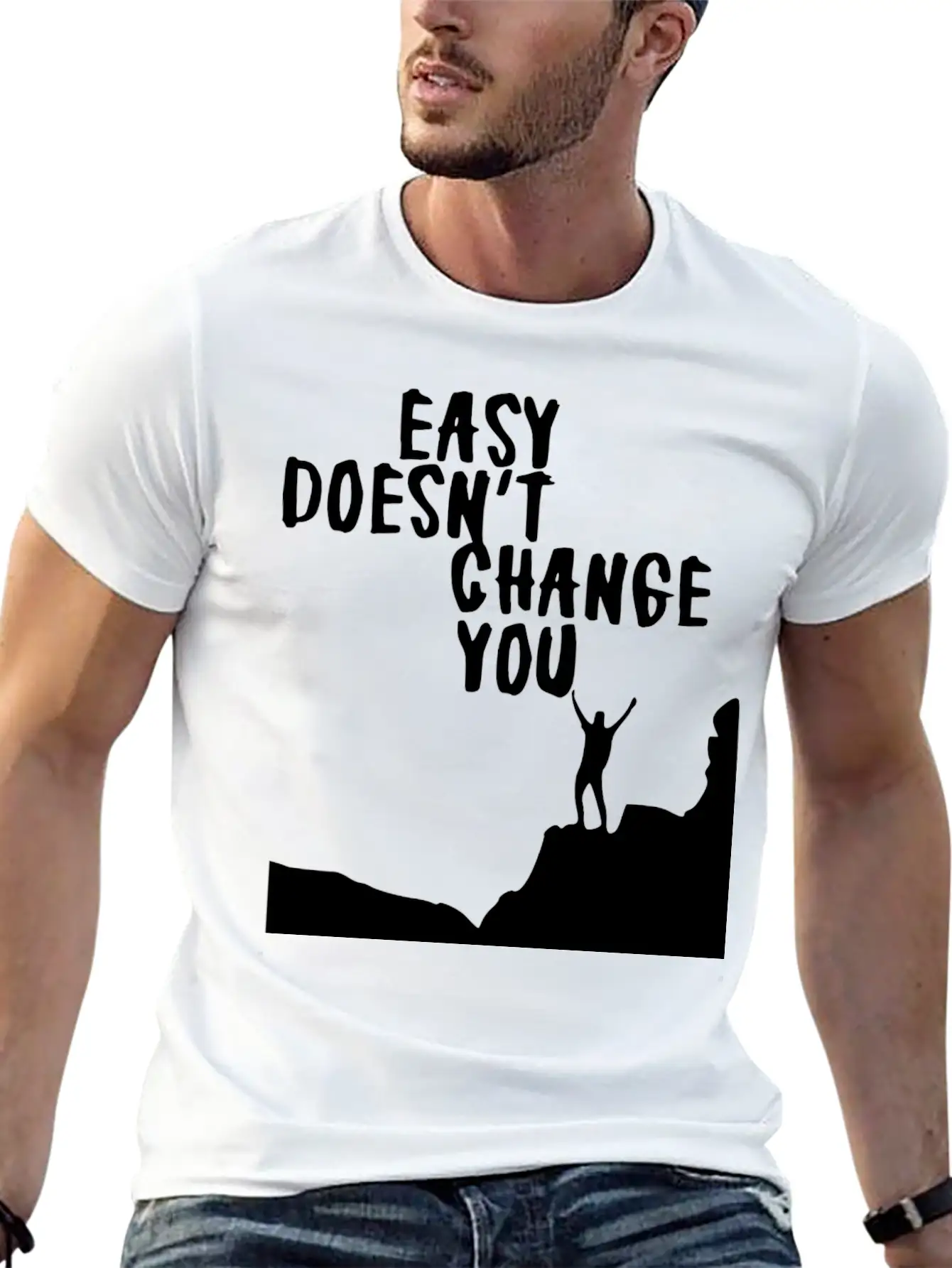 Self Mastery Black Lightweight Cotton T-Shirt – Daily Comfort Graphic Shirt