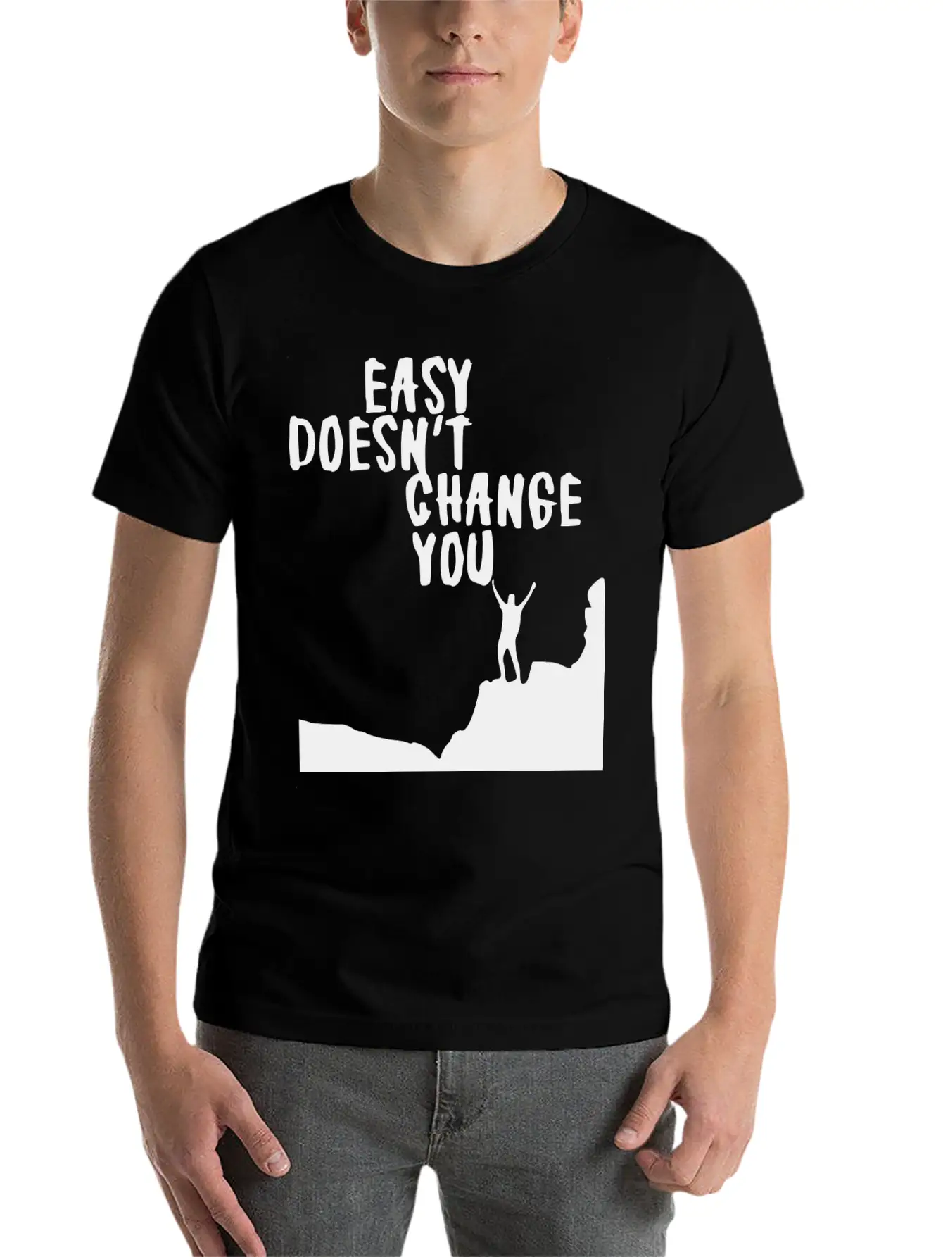 Self Mastery Black Lightweight Cotton T-Shirt – Daily Comfort Graphic Shirt