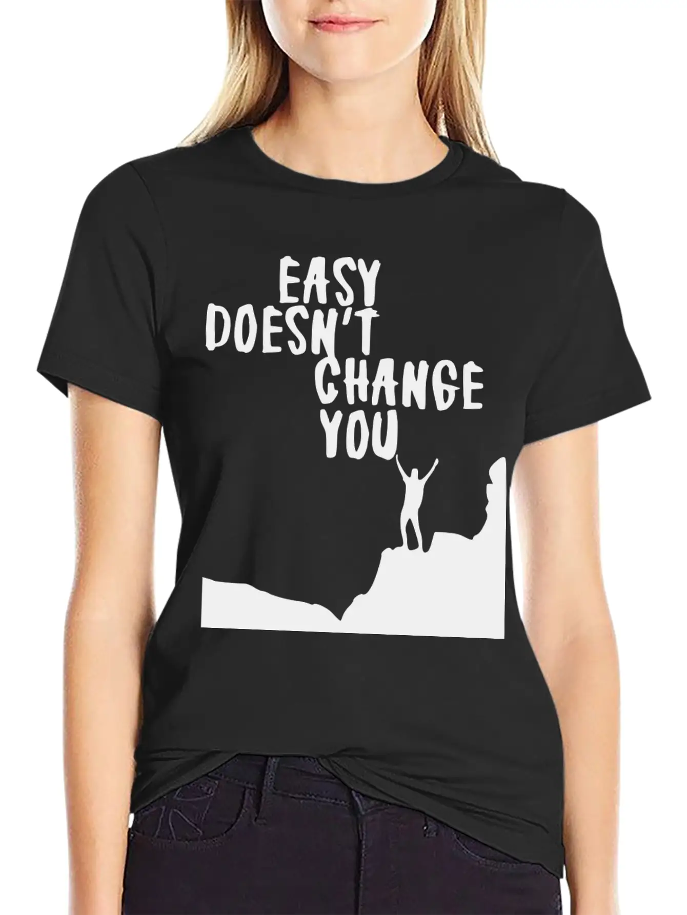 Self Mastery Black Lightweight Cotton T-Shirt – Daily Comfort Graphic Shirt