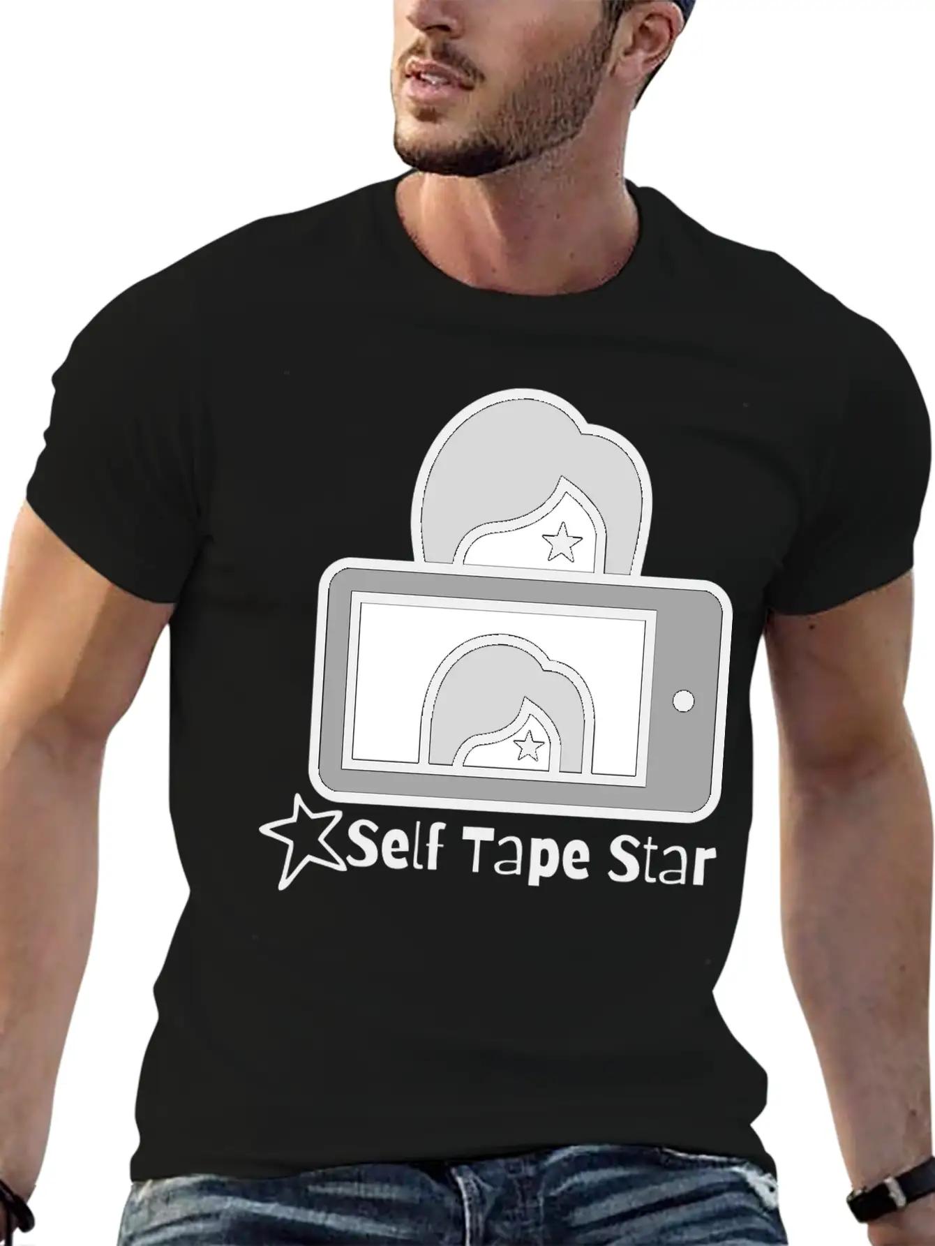 Self Tape Star Vintage Stylish Everyday T-Shirt – Unisex Basic Cotton Tee