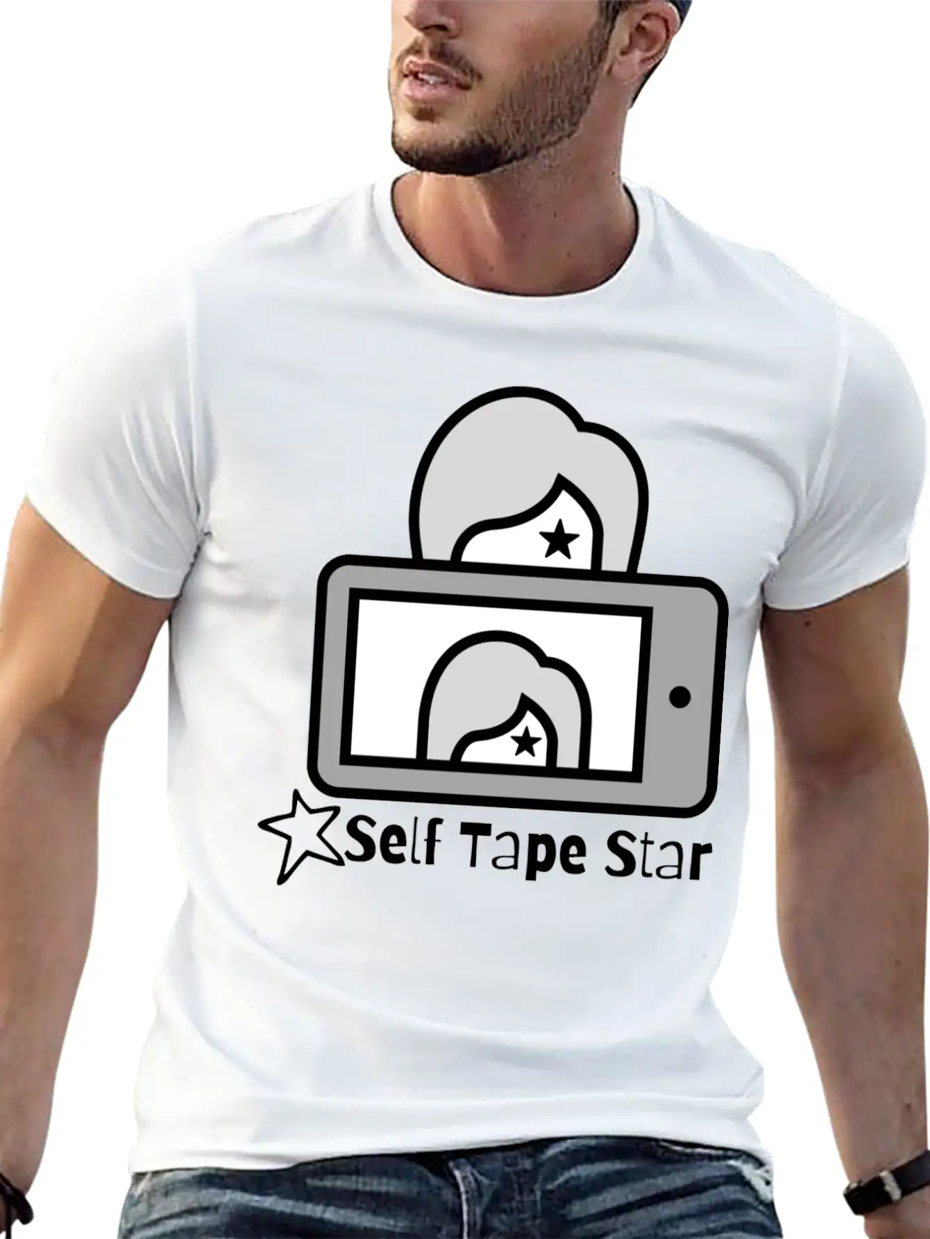 Self Tape Star Vintage Stylish Everyday T-Shirt – Unisex Basic Cotton Tee