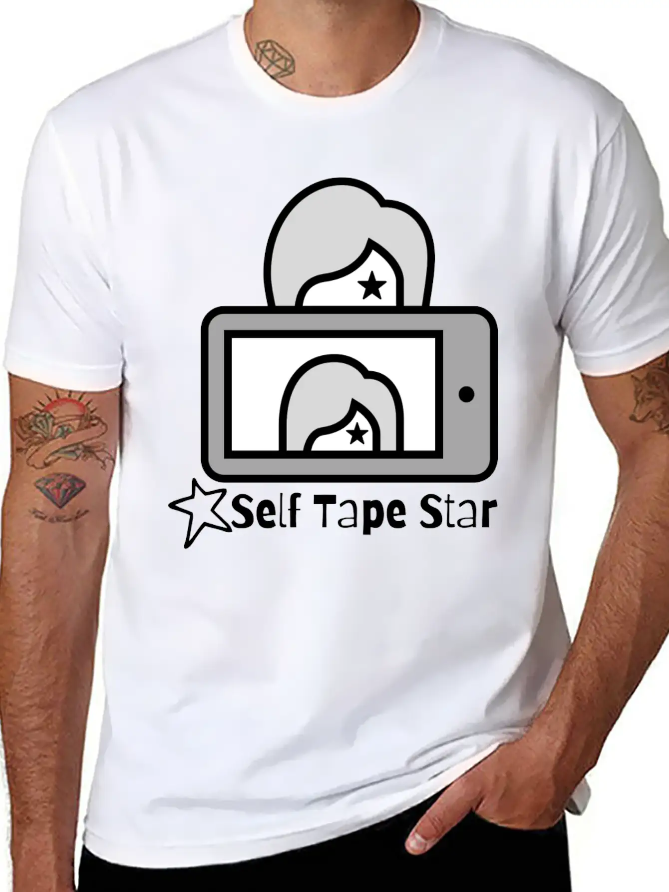 Self Tape Star Vintage Stylish Everyday T-Shirt – Unisex Basic Cotton Tee