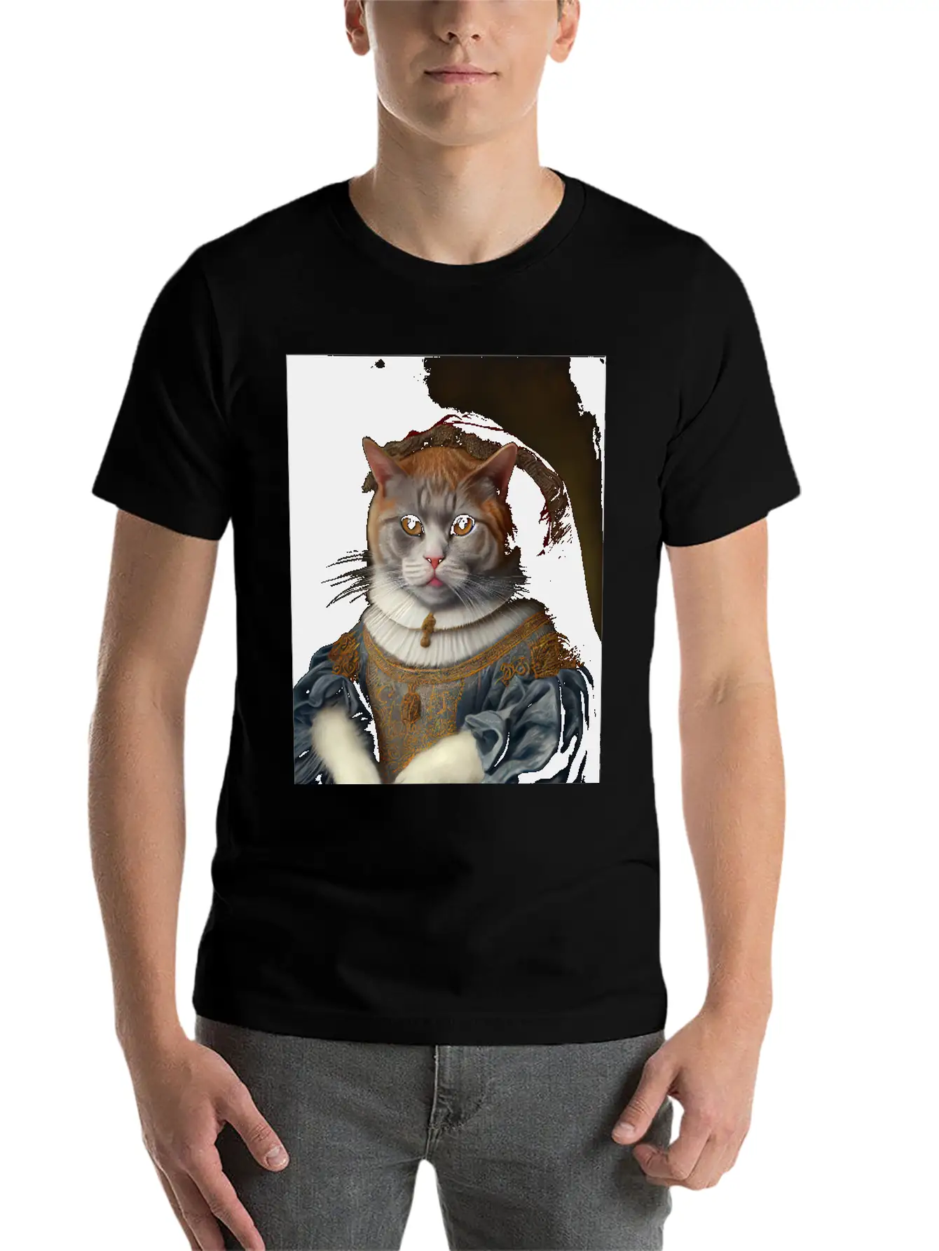 Selkirk Rex Queen Cat Breed Portrait Royal Renaiss Unisex Casual T-Shirt – Clean Design For Daily Comfort