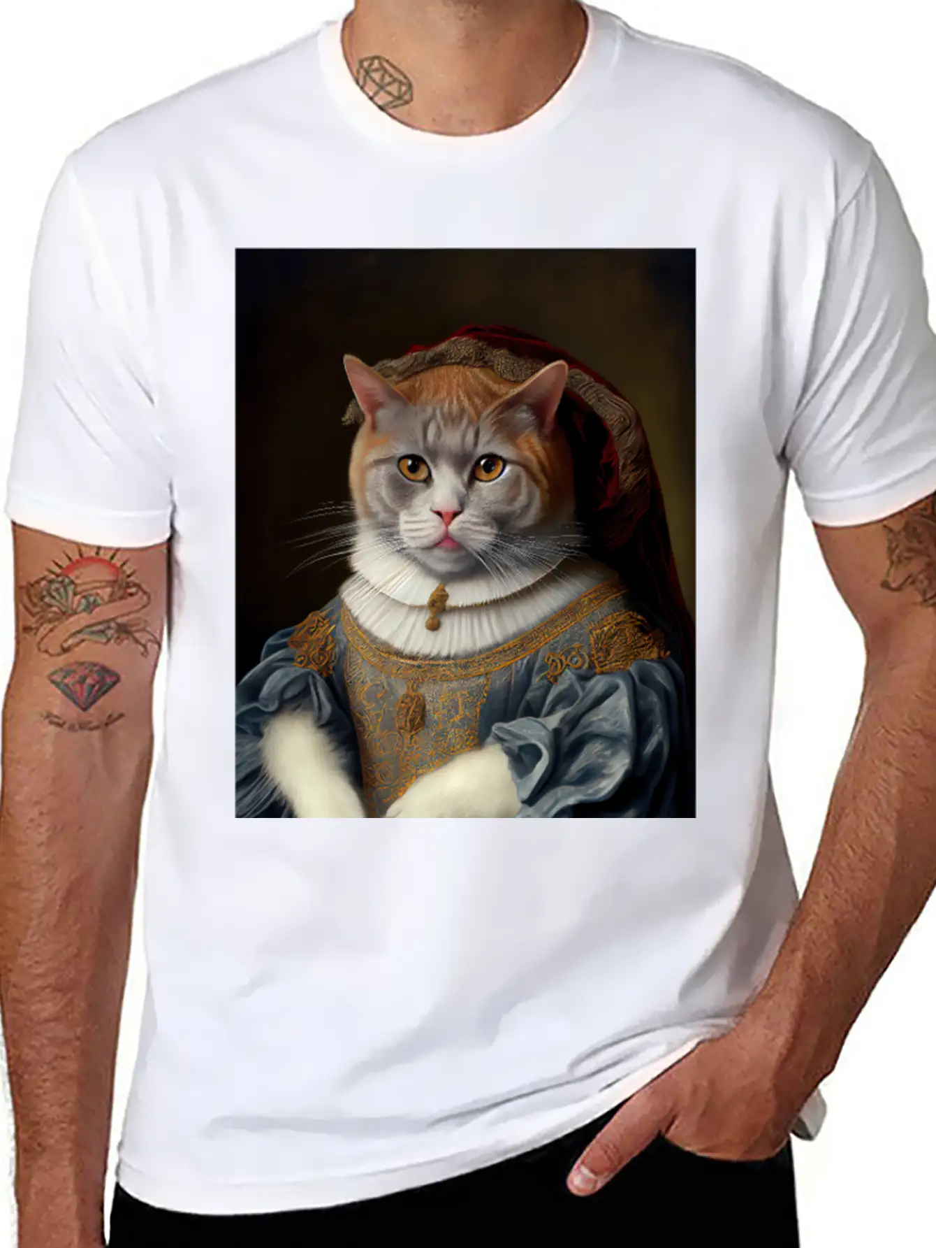 Selkirk Rex Queen Cat Breed Portrait Royal Renaiss Unisex Casual T-Shirt – Clean Design For Daily Comfort