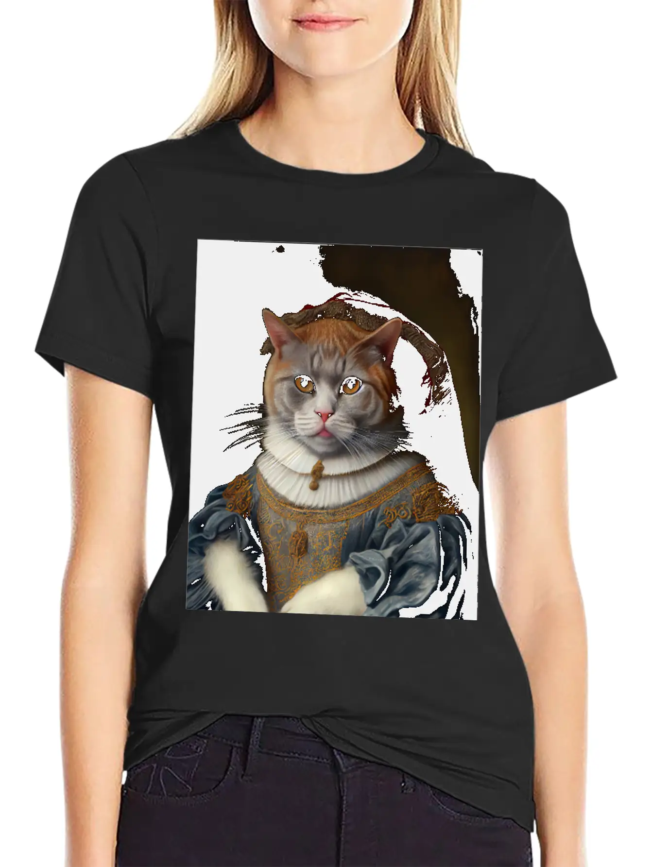 Selkirk Rex Queen Cat Breed Portrait Royal Renaiss Unisex Casual T-Shirt – Clean Design For Daily Comfort