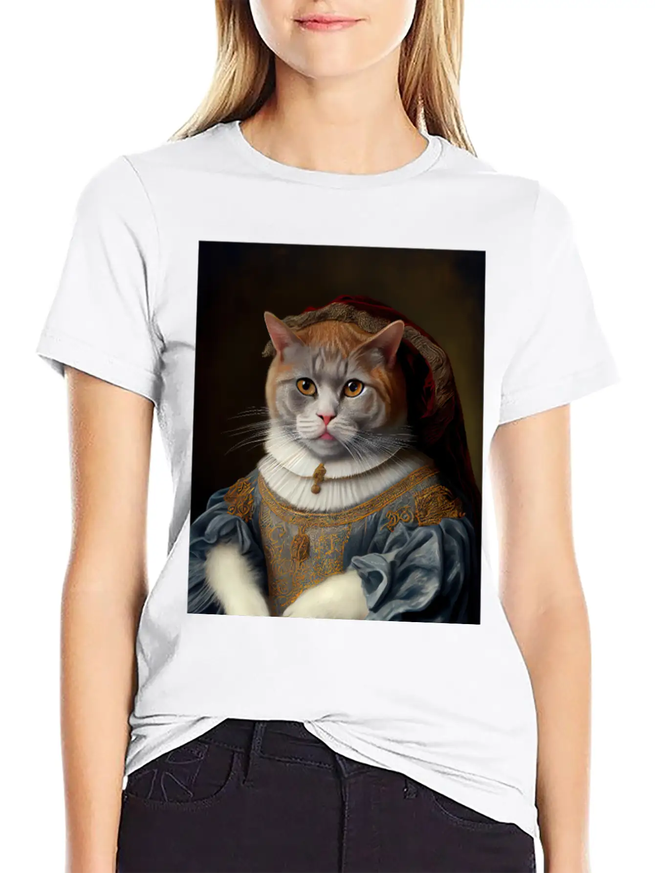 Selkirk Rex Queen Cat Breed Portrait Royal Renaiss Unisex Casual T-Shirt – Clean Design For Daily Comfort