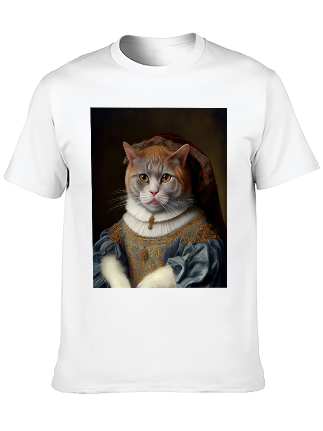 Selkirk Rex Queen Cat Breed Portrait Royal Renaiss Unisex Casual T-Shirt – Clean Design For Daily Comfort