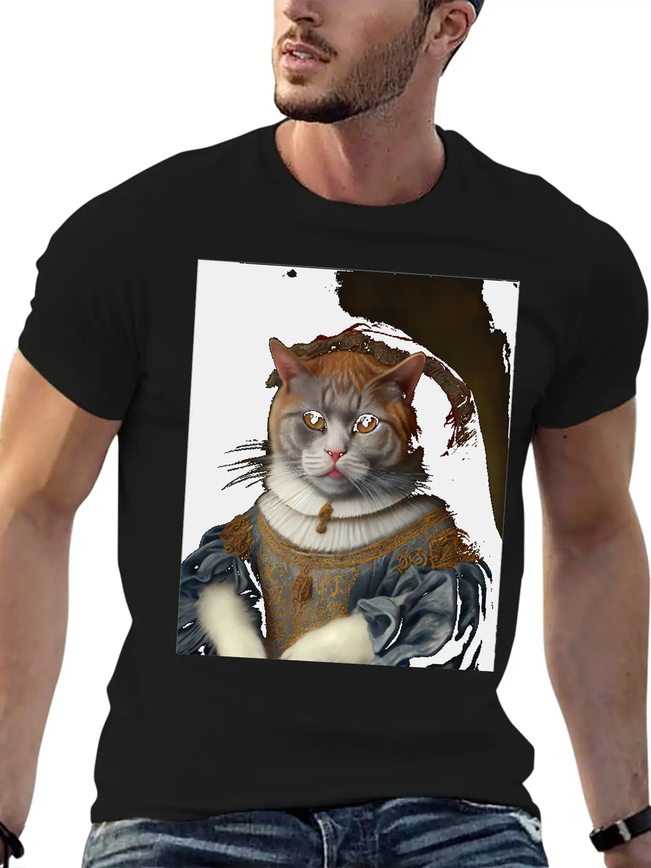 Selkirk Rex Queen Cat Breed Portrait Royal Renaiss Unisex Casual T-Shirt – Clean Design For Daily Comfort