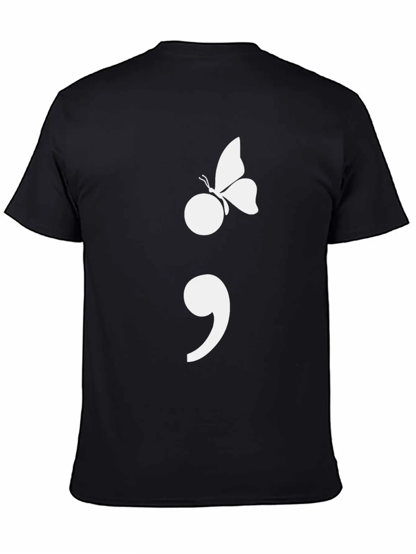 Semicolon Butterfly Depression Awareness Unisex Casual T-Shirt – Clean Design For Daily Comfort
