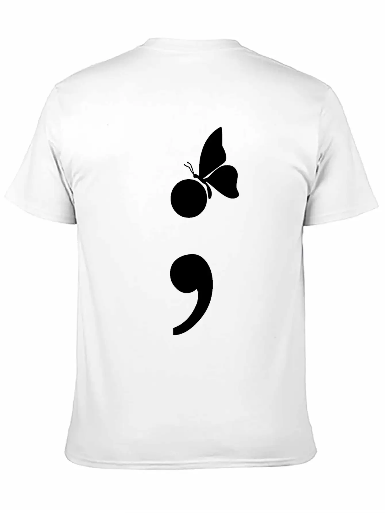 Semicolon Butterfly Depression Awareness Unisex Casual T-Shirt – Clean Design For Daily Comfort