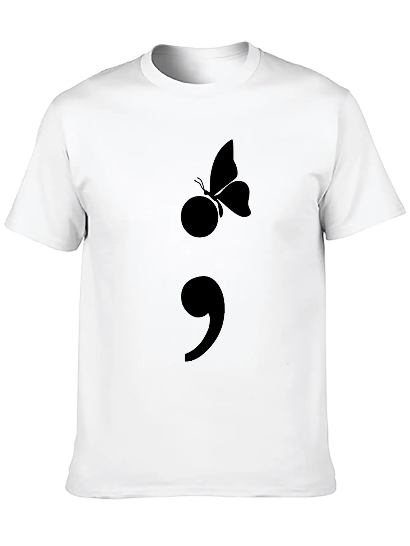 Semicolon Butterfly Depression Awareness Unisex Casual T-Shirt – Clean Design For Daily Comfort