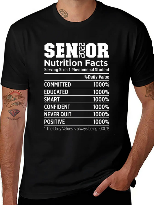 Senior 2022 Nutrition Facts Class Of 2022 Essential Cotton Tee For Daily Outfits – Unisex Style