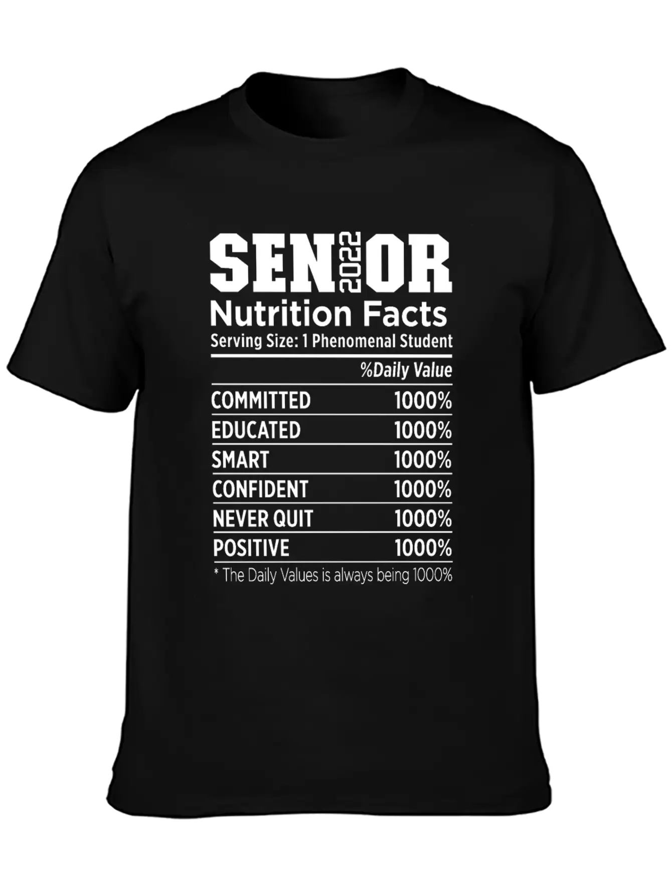 Senior 2022 Nutrition Facts Class Of 2022 Essential Cotton Tee For Daily Outfits – Unisex Style