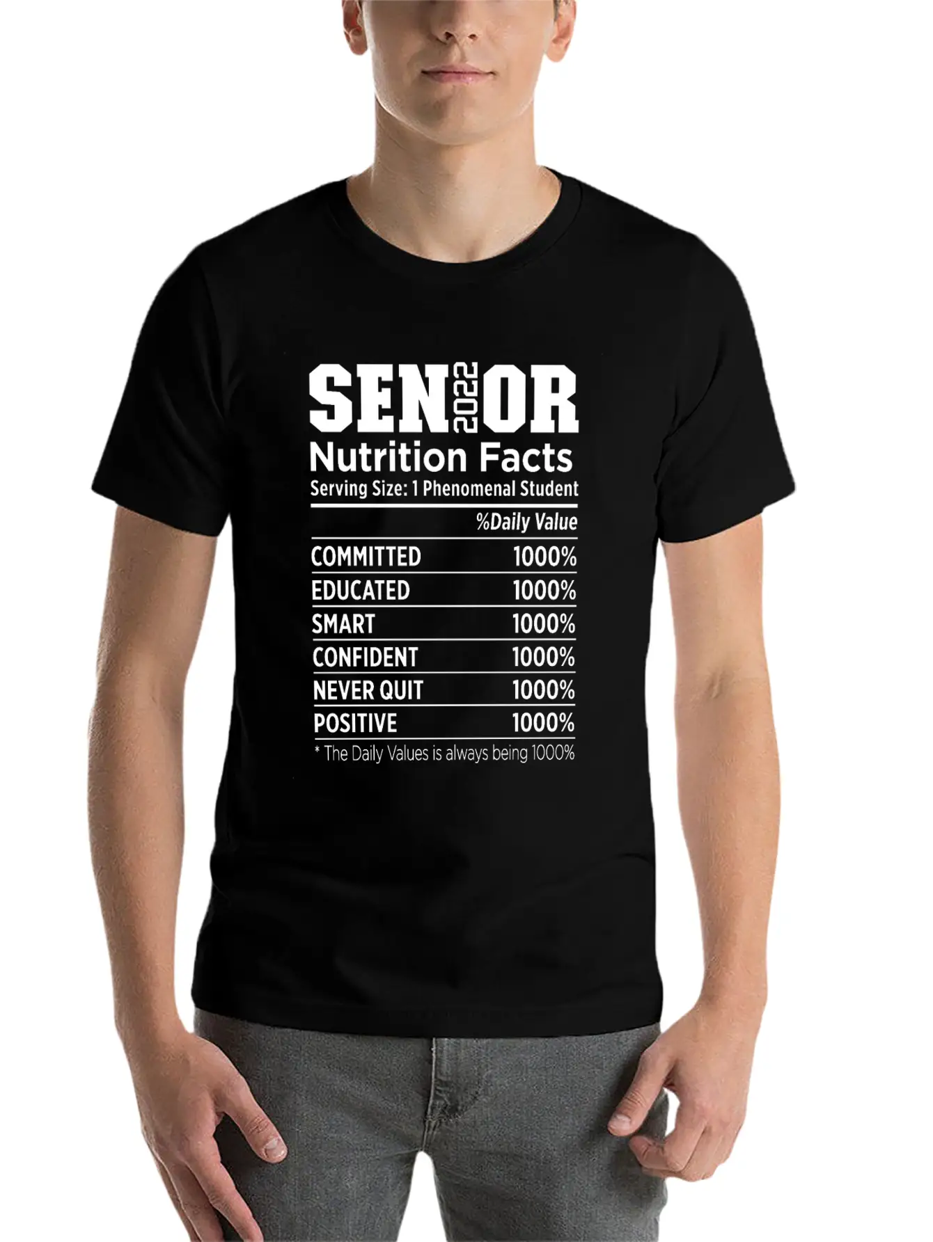 Senior 2022 Nutrition Facts Class Of 2022 Essential Cotton Tee For Daily Outfits – Unisex Style