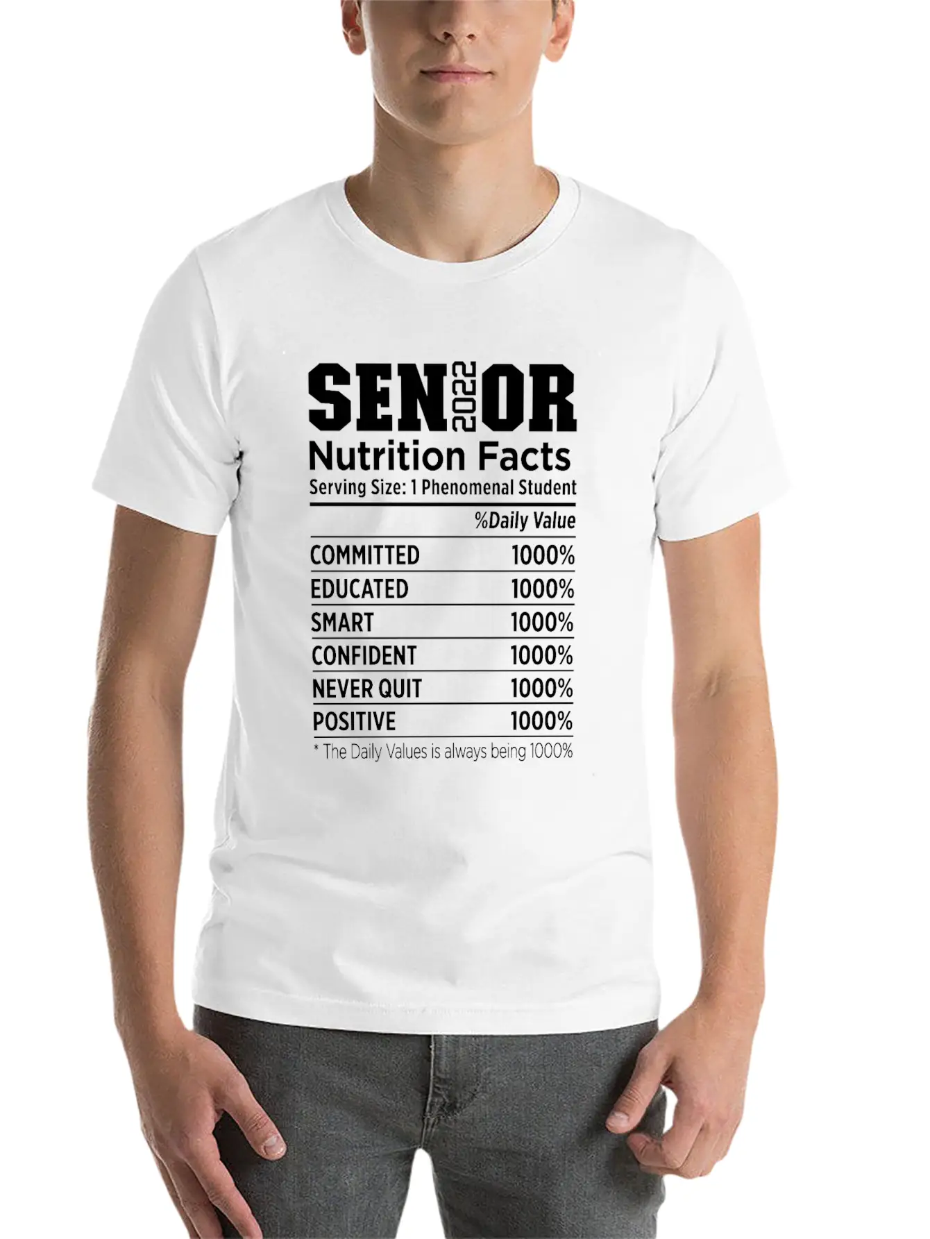 Senior 2022 Nutrition Facts Class Of 2022 Essential Cotton Tee For Daily Outfits – Unisex Style