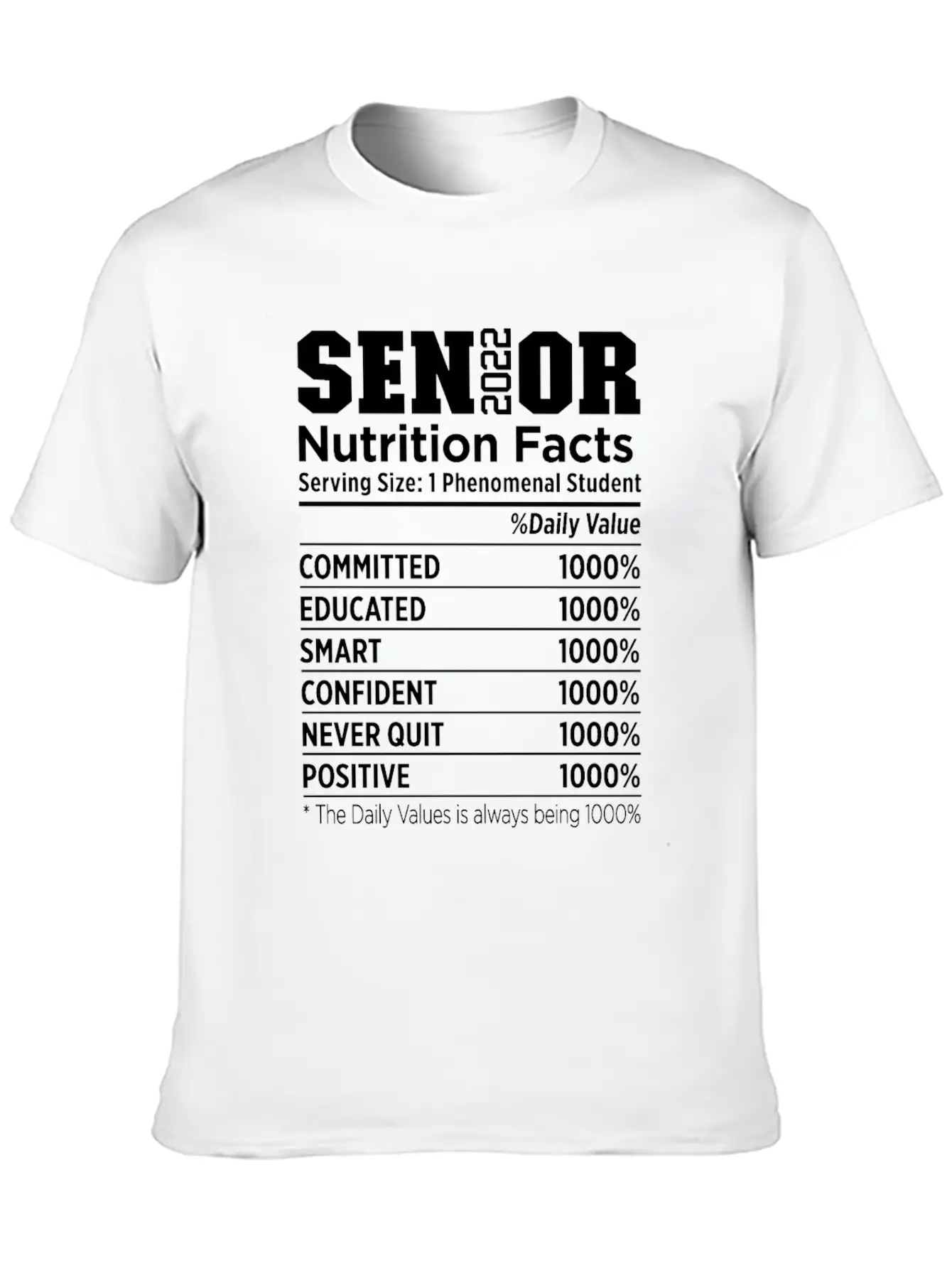 Senior 2022 Nutrition Facts Class Of 2022 Essential Cotton Tee For Daily Outfits – Unisex Style