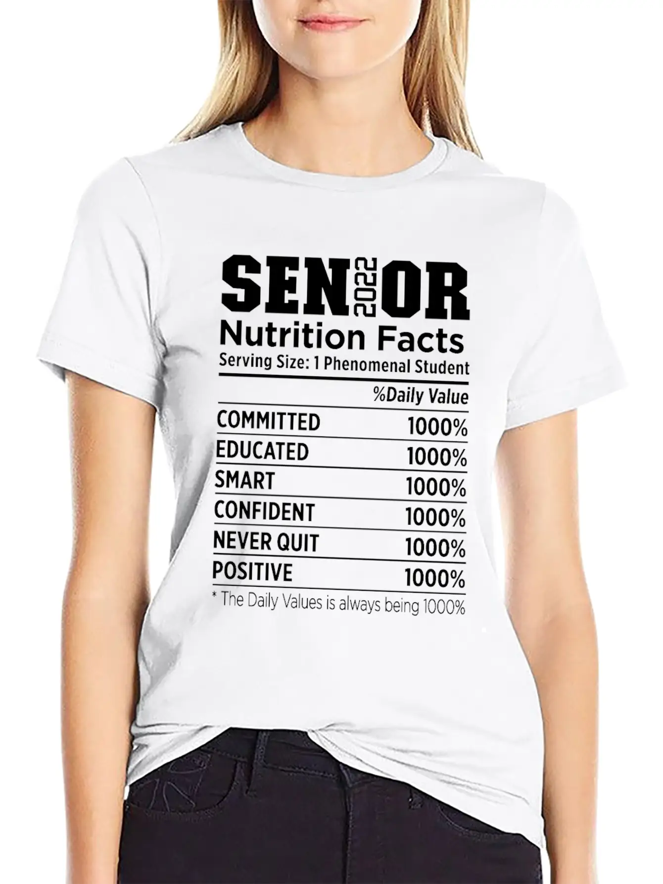 Senior 2022 Nutrition Facts Class Of 2022 Essential Cotton Tee For Daily Outfits – Unisex Style