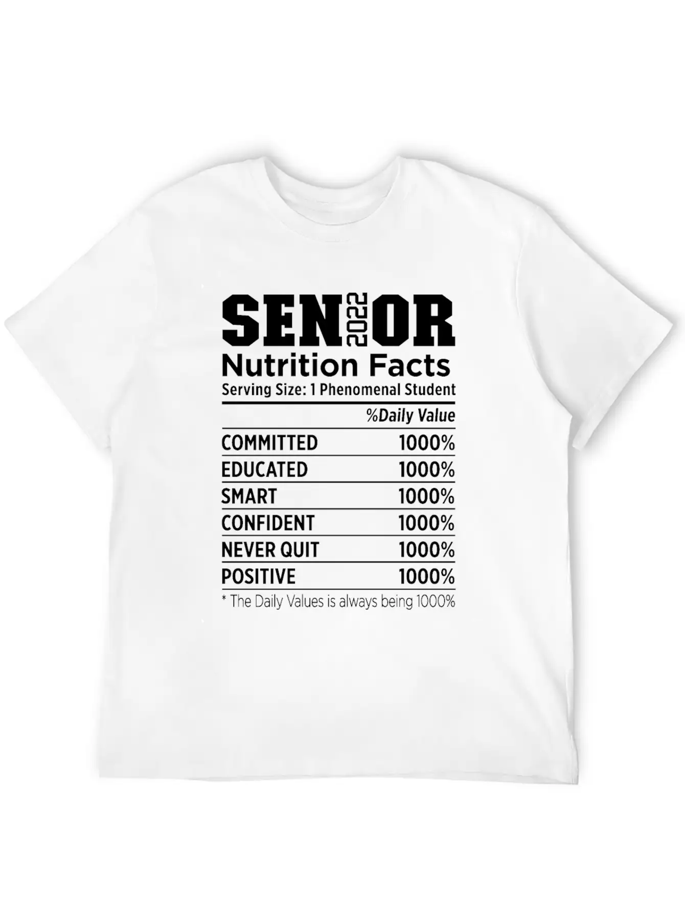 Senior 2022 Nutrition Facts Class Of 2022 Essential Cotton Tee For Daily Outfits – Unisex Style