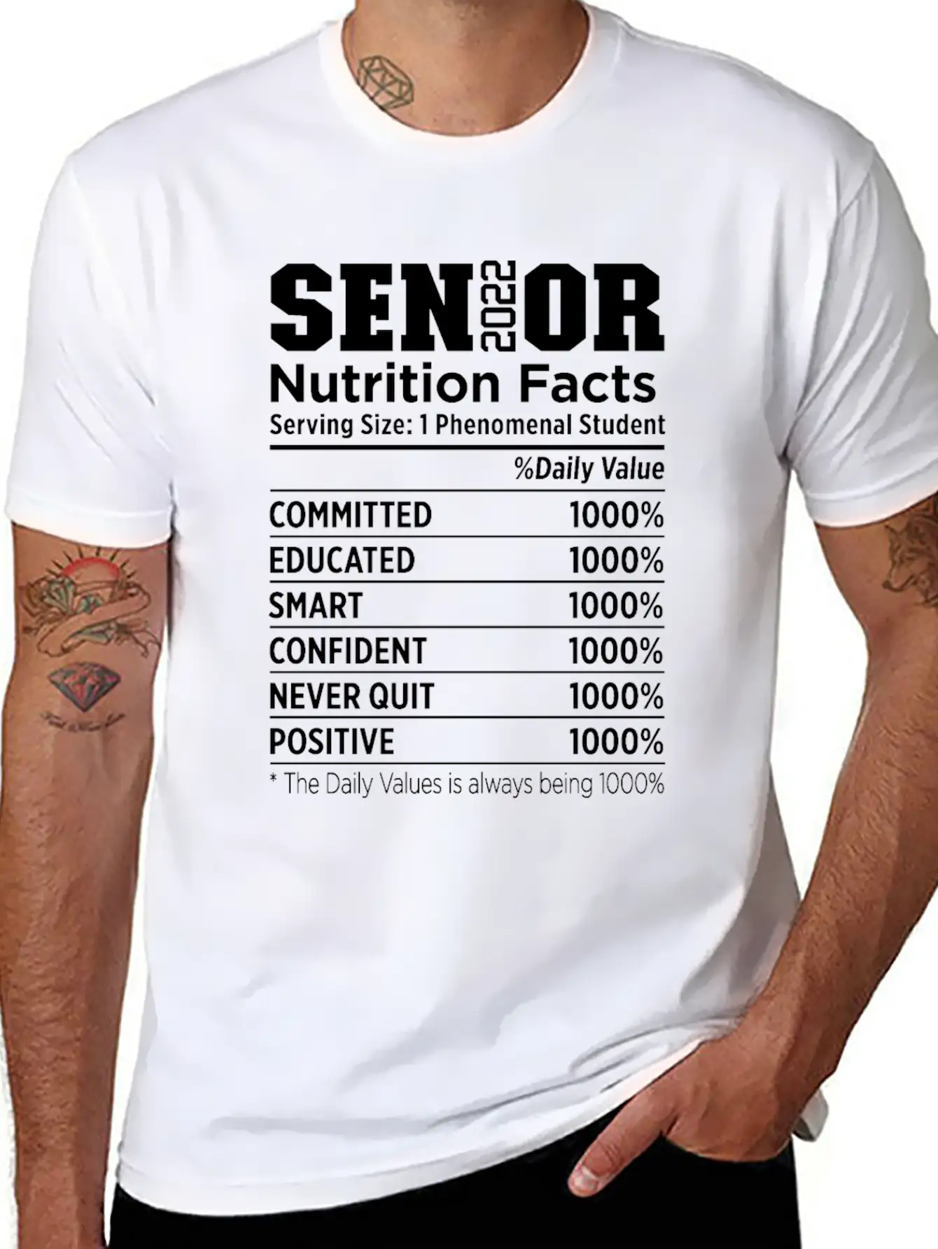 Senior 2022 Nutrition Facts Class Of 2022 Essential Cotton Tee For Daily Outfits – Unisex Style