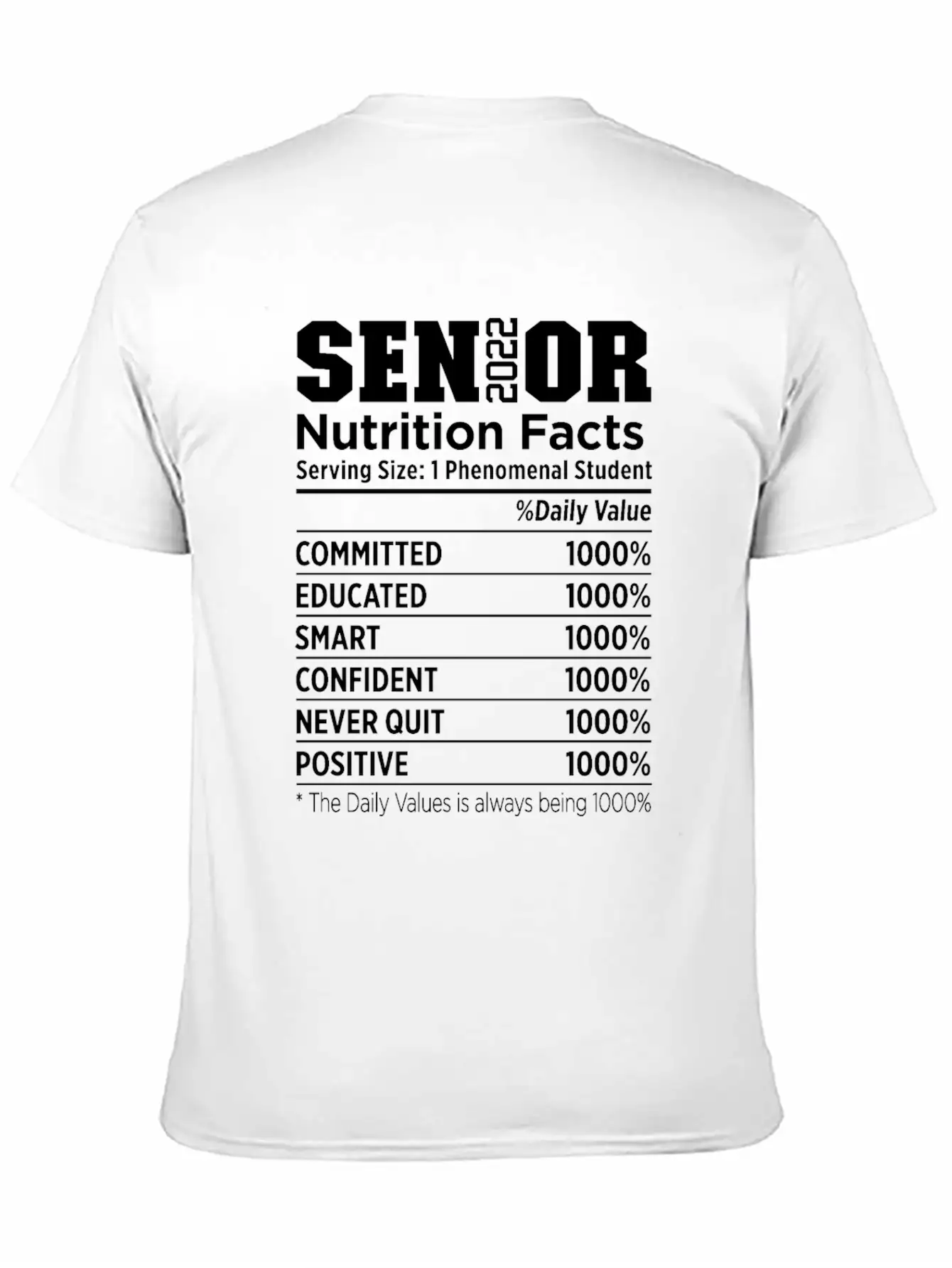 Senior 2022 Nutrition Facts Class Of 2022 Essential Cotton Tee For Daily Outfits – Unisex Style