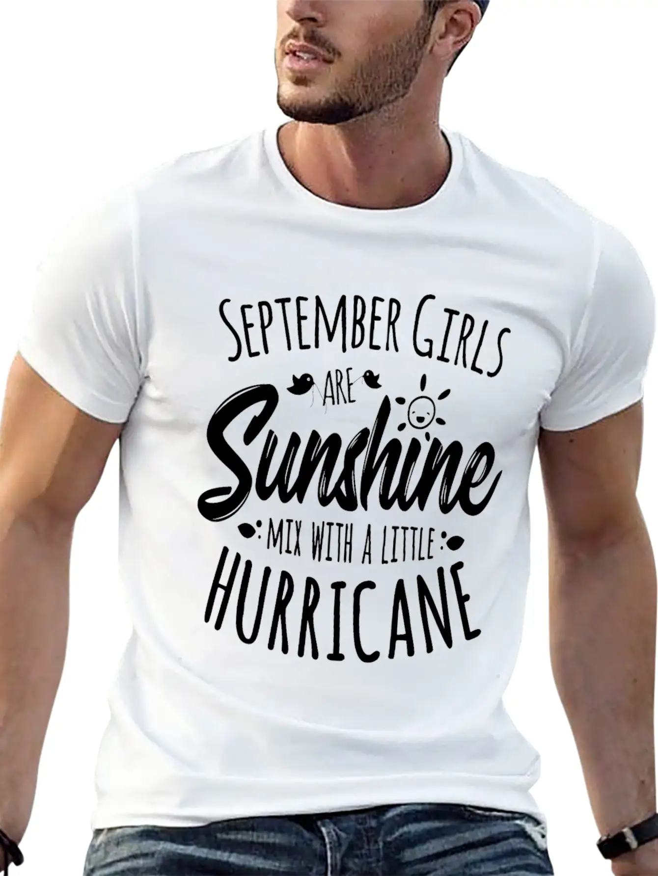 September Girl Bday Gift Sunshine Summer Hurricane Stylish Everyday T-Shirt – Unisex Basic Cotton Tee