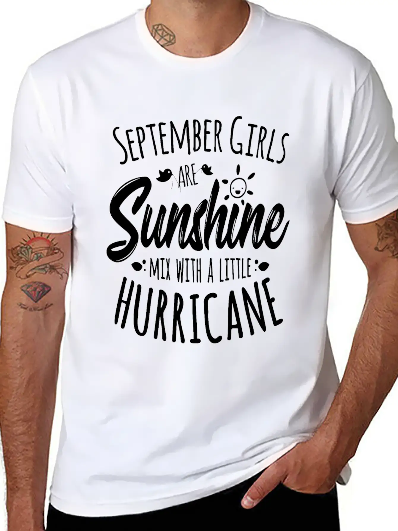 September Girl Bday Gift Sunshine Summer Hurricane Stylish Everyday T-Shirt – Unisex Basic Cotton Tee