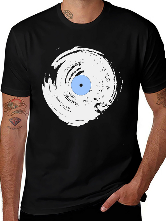 Abstract Vinyl Record Graphic Tee - Cool Music Lover Shirt