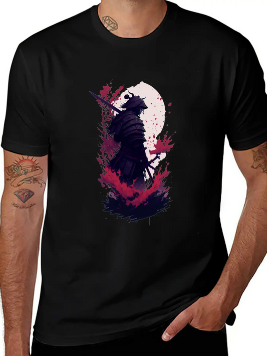 Shadow Samurai: Colorful Chaos Unleashed Lightweight Cotton T-Shirt – Daily Comfort Graphic Shirt