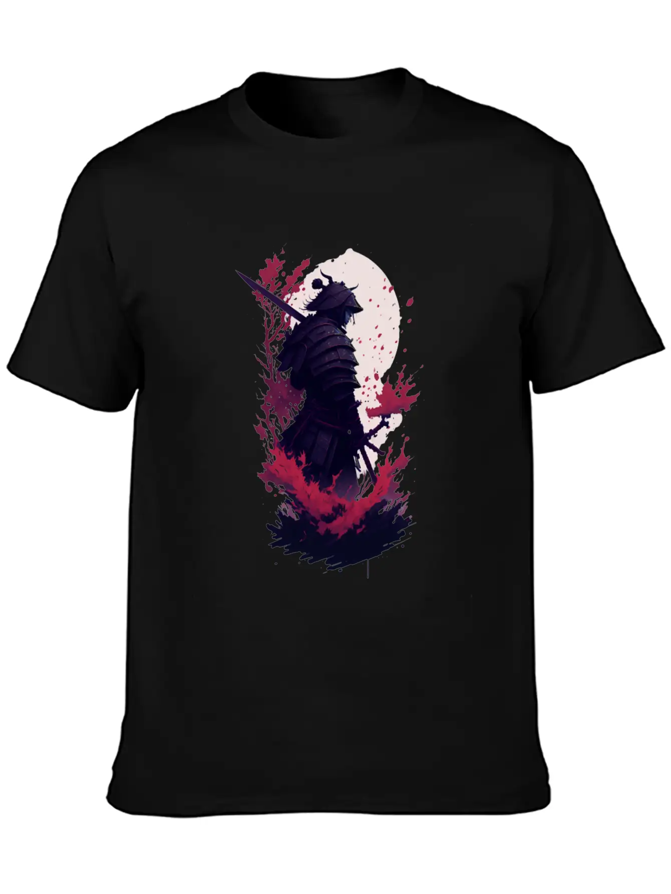 Shadow Samurai: Colorful Chaos Unleashed Lightweight Cotton T-Shirt – Daily Comfort Graphic Shirt