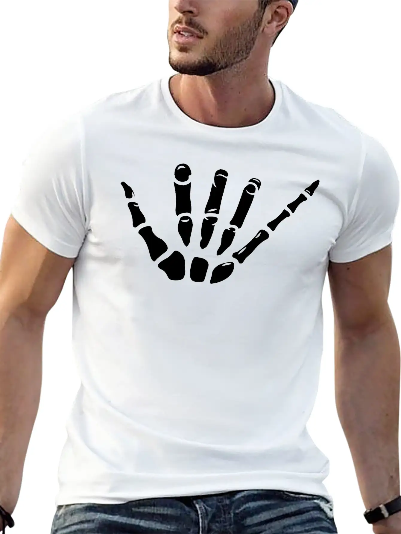 Shaka Skeleton Modern Fit Casual T-Shirt – Clean And Versatile Design