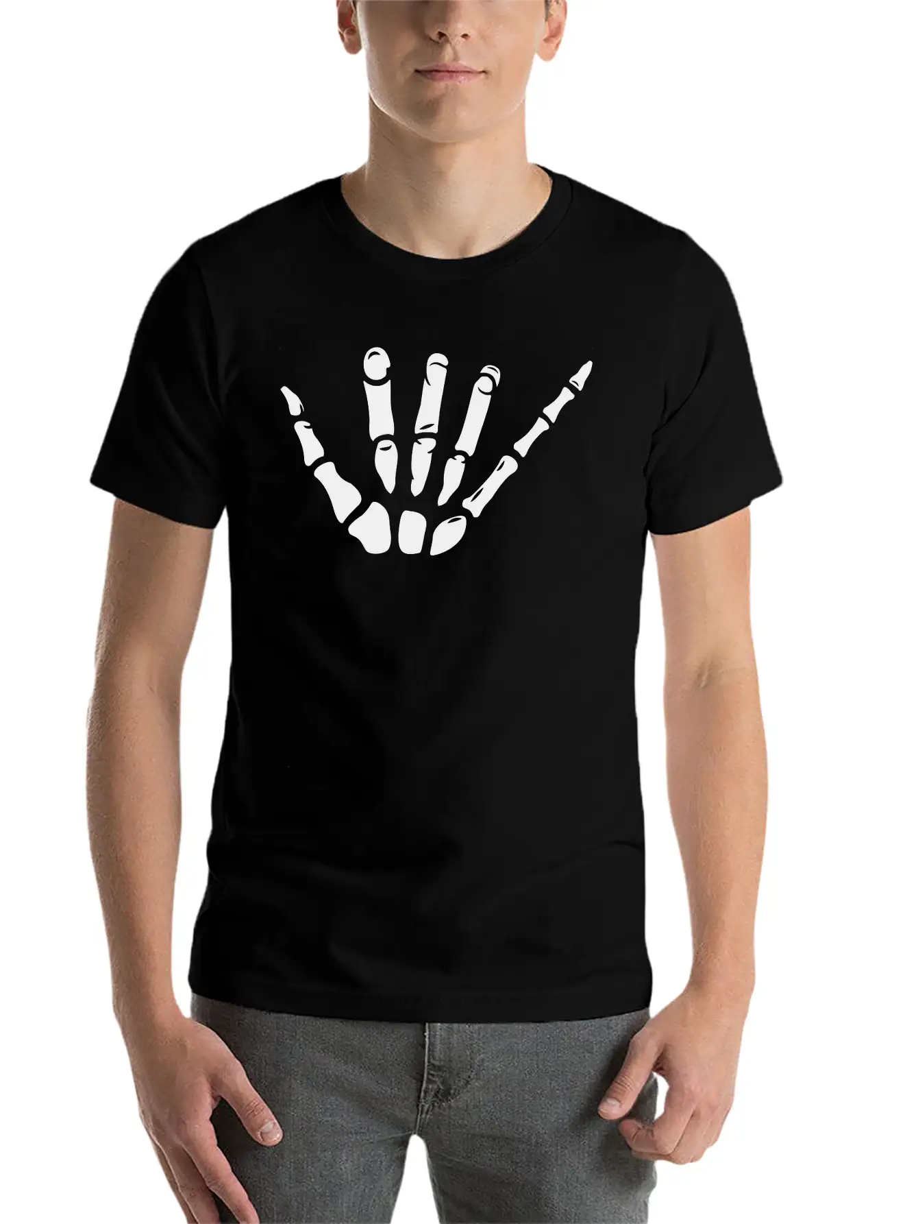 Shaka Skeleton Modern Fit Casual T-Shirt – Clean And Versatile Design