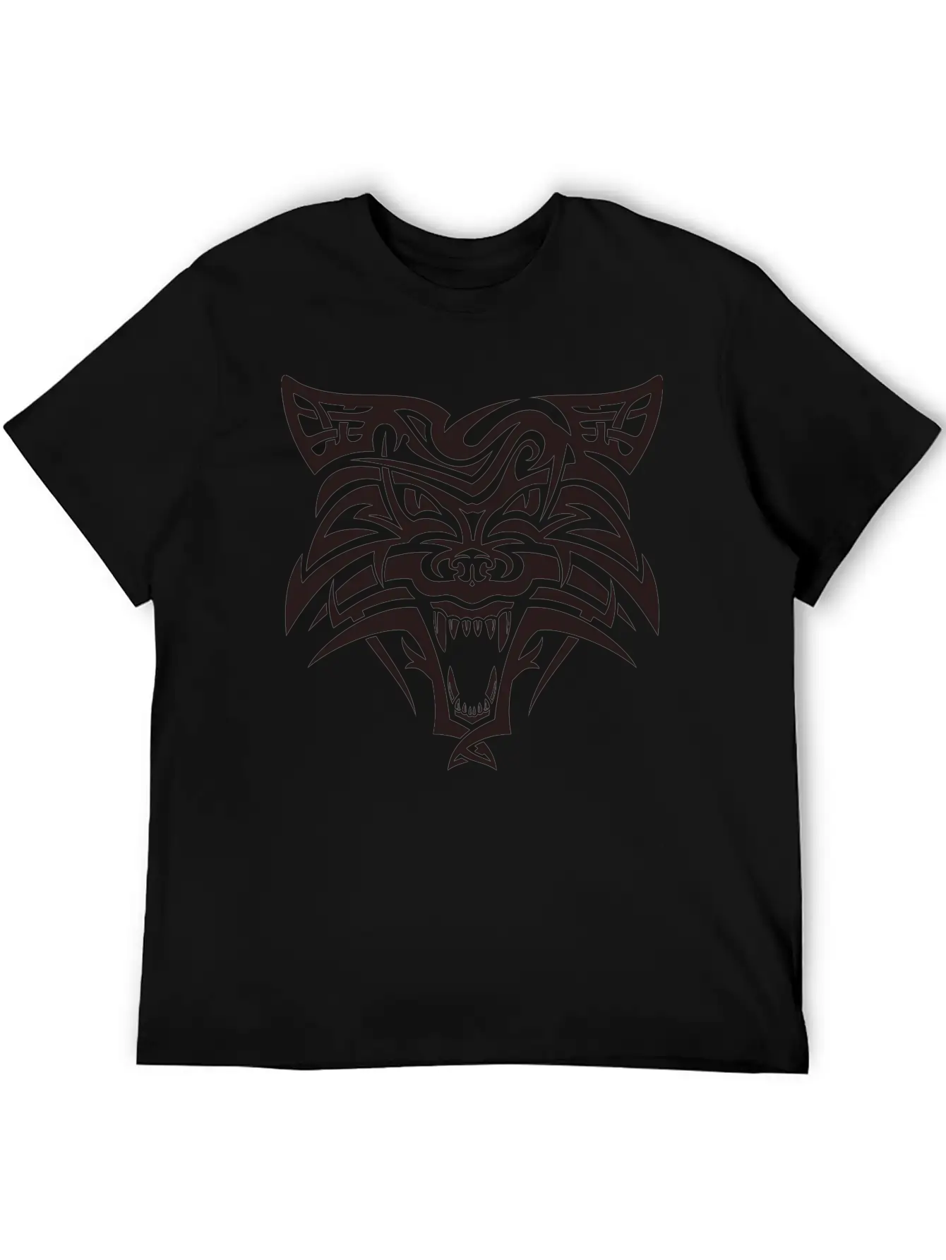 Shape Wolf Head Cool Tattoo Animal Vector Image Unisex Casual T-Shirt – Clean Design For Daily Comfort