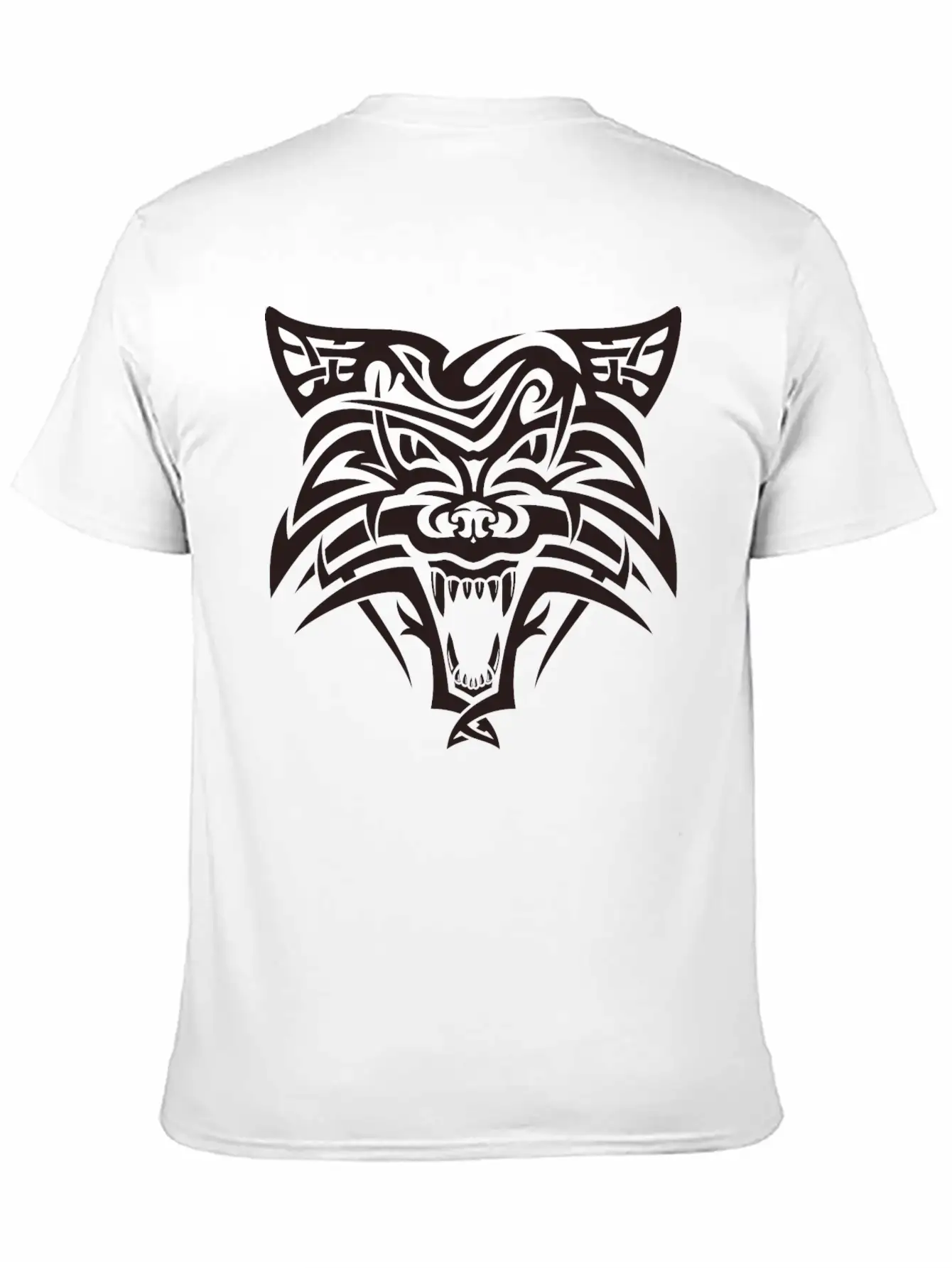 Shape Wolf Head Cool Tattoo Animal Vector Image Unisex Casual T-Shirt – Clean Design For Daily Comfort