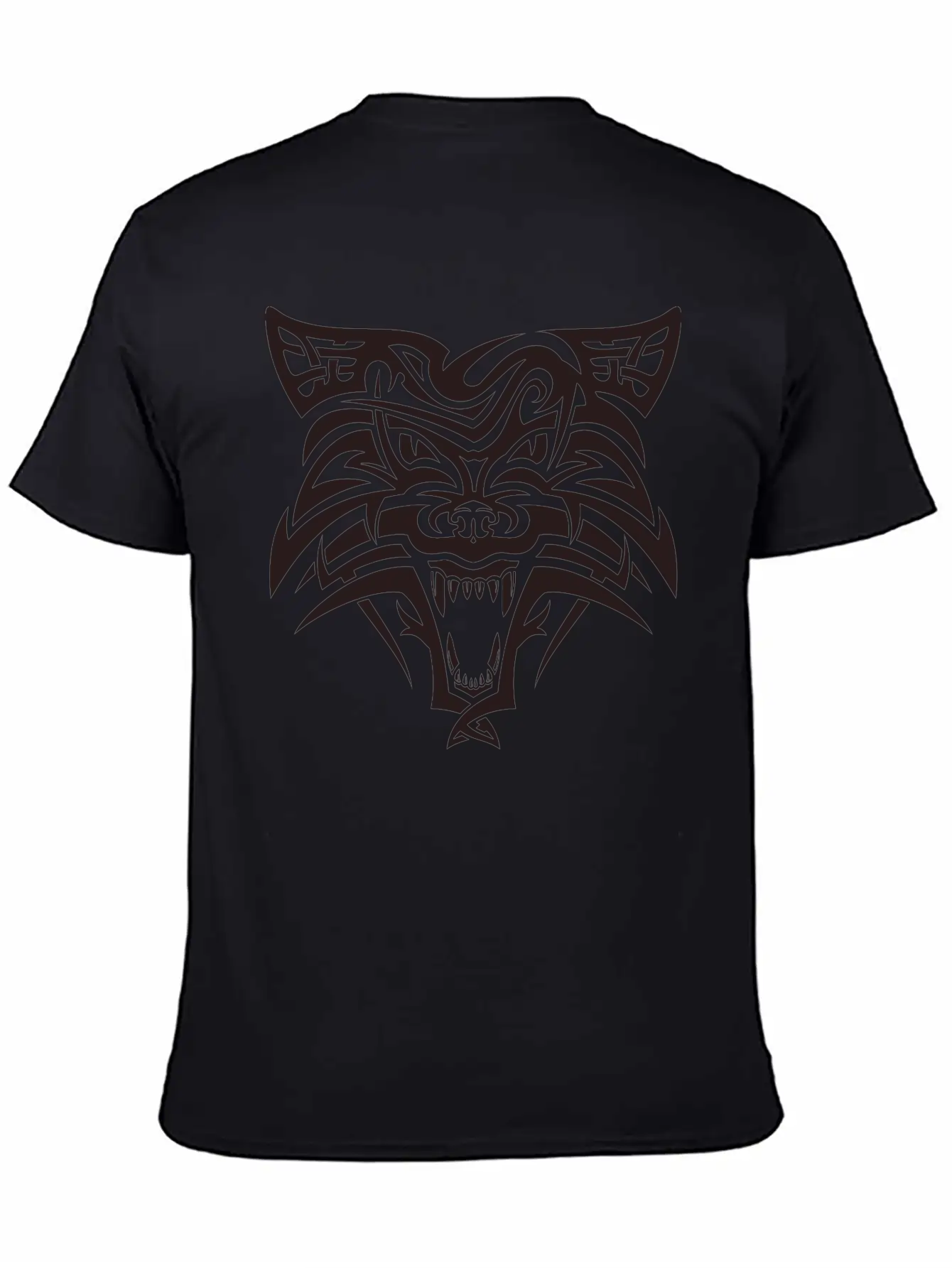 Shape Wolf Head Cool Tattoo Animal Vector Image Unisex Casual T-Shirt – Clean Design For Daily Comfort