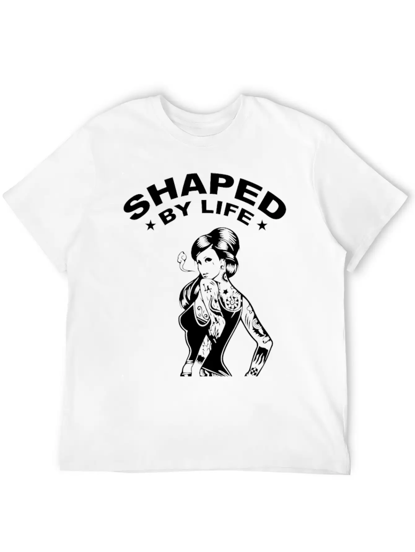 Shaped By Life, Finished With Ink Stylish Everyday T-Shirt – Unisex Basic Cotton Tee