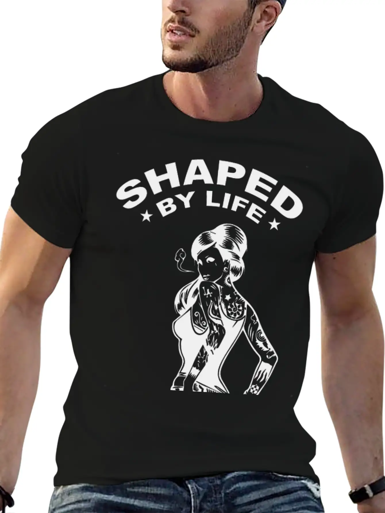 Shaped By Life, Finished With Ink Stylish Everyday T-Shirt – Unisex Basic Cotton Tee