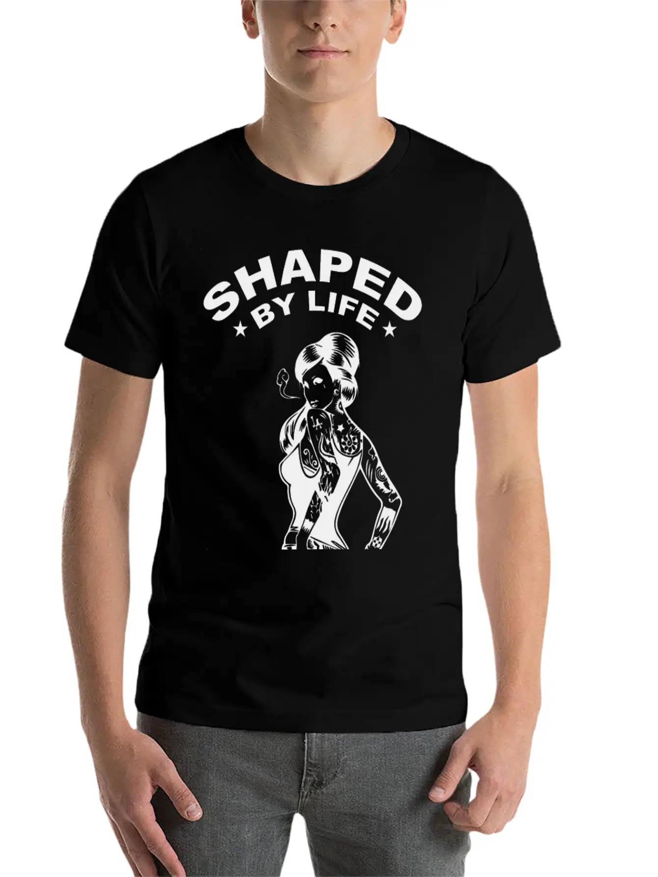 Shaped By Life, Finished With Ink Stylish Everyday T-Shirt – Unisex Basic Cotton Tee