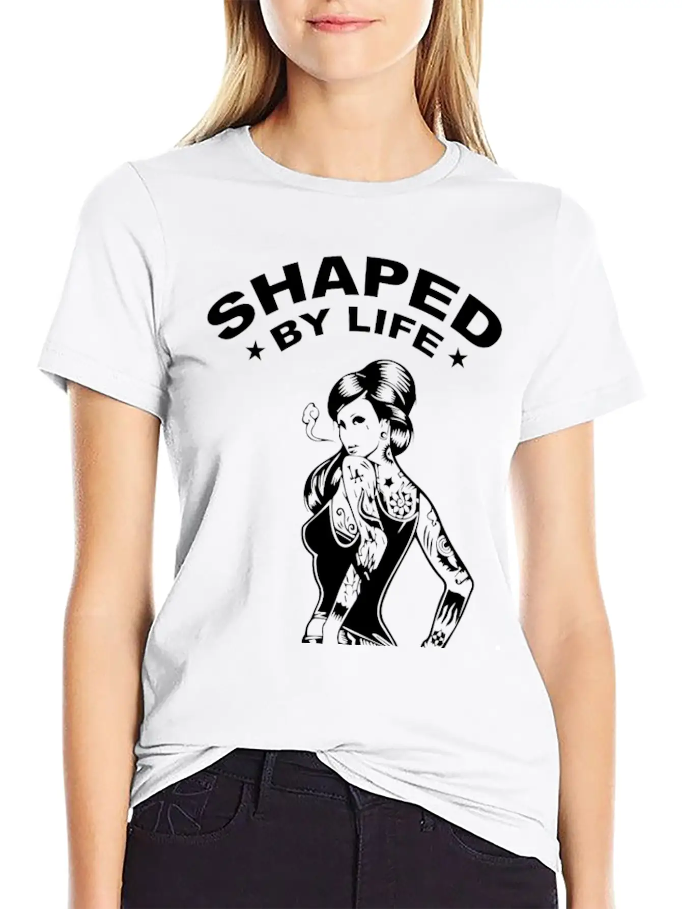 Shaped By Life, Finished With Ink Stylish Everyday T-Shirt – Unisex Basic Cotton Tee