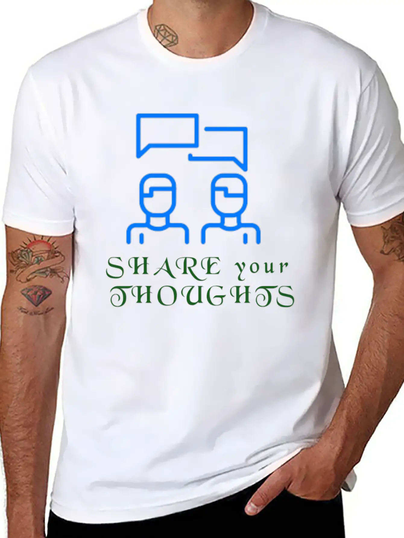 Share Your Thoughts Lightweight Cotton T-Shirt – Daily Comfort Graphic Shirt