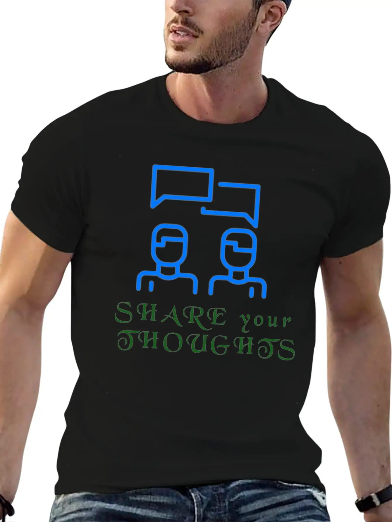 Share Your Thoughts Lightweight Cotton T-Shirt – Daily Comfort Graphic Shirt