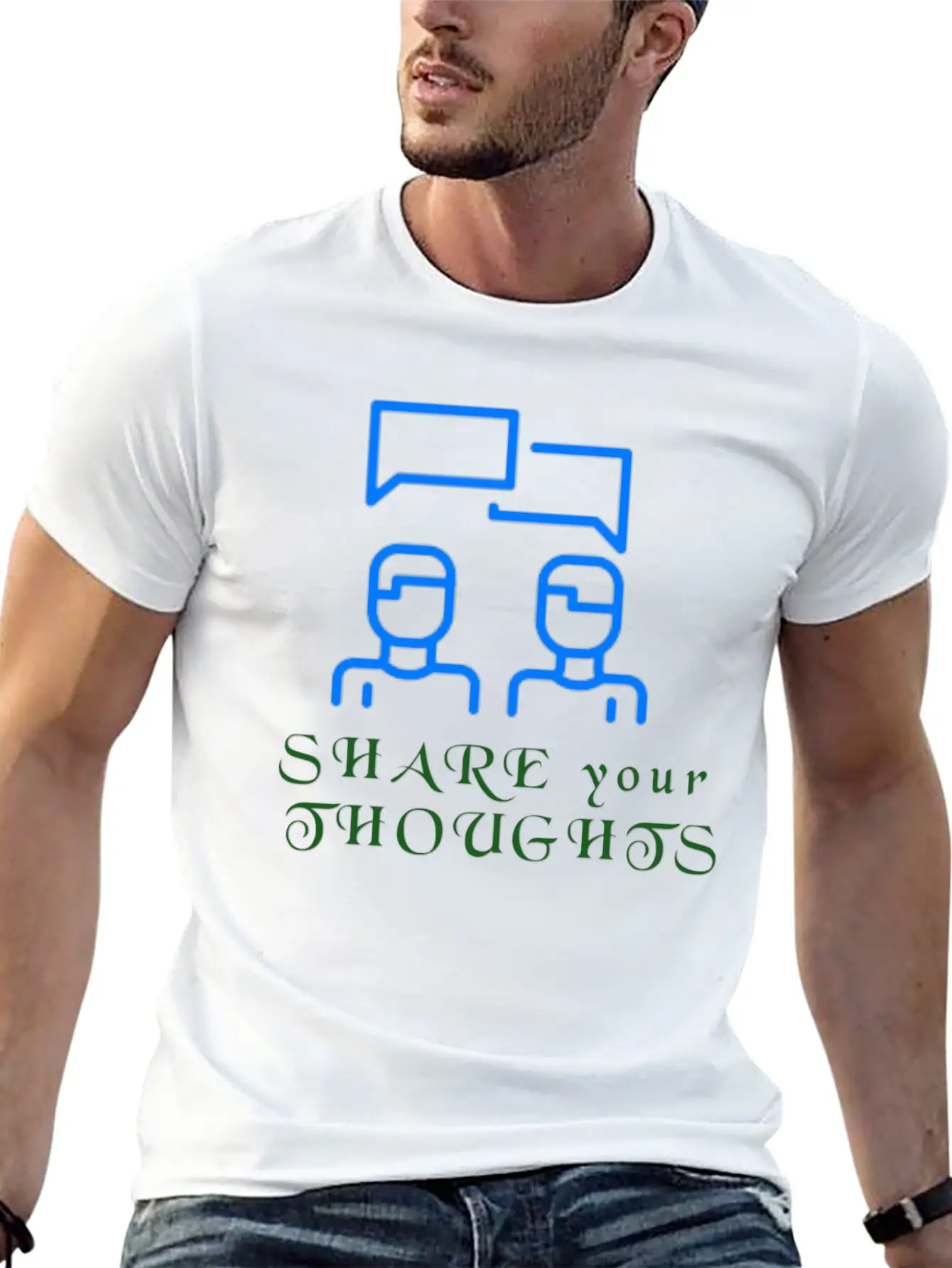 Share Your Thoughts Lightweight Cotton T-Shirt – Daily Comfort Graphic Shirt