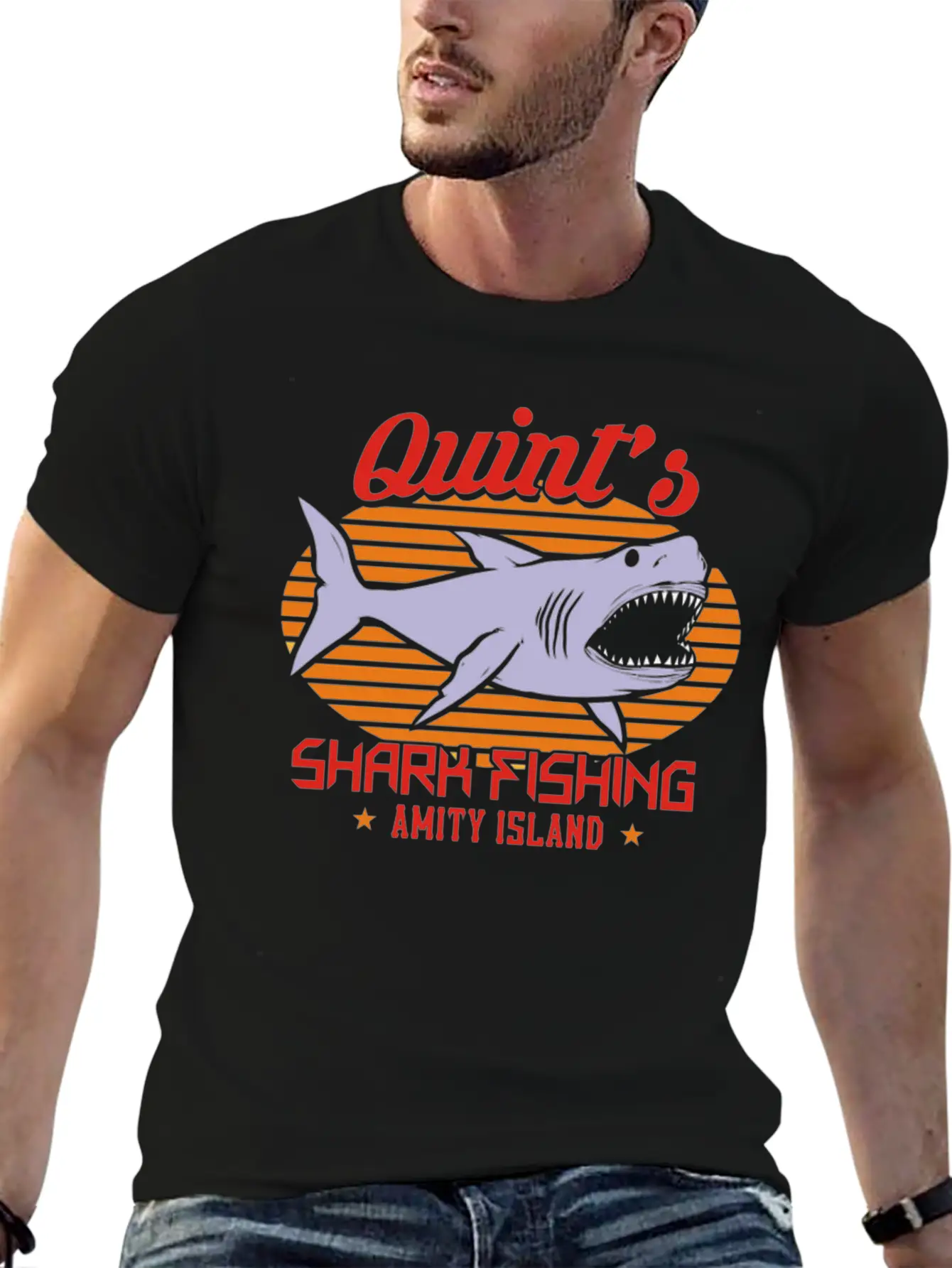 Shark Fishing Relaxed Everyday Tee – Lightweight And Durable Cotton